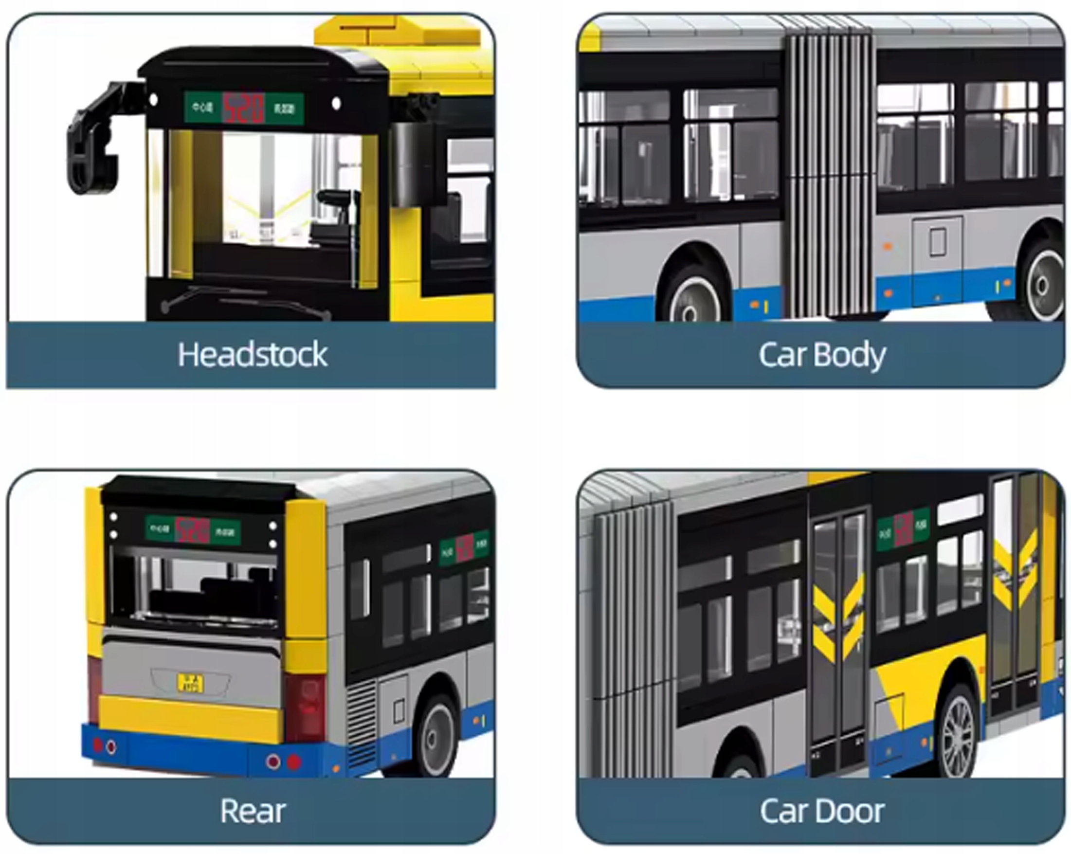 KLOCKI KONSTRUKCYJNE CIĘŻARÓWKA AUTOBUS BUS PRZEGUBOWY MODEL DLA DZIECI