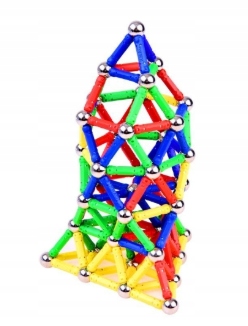 Klocki magnetyczne konstrukcyjne 50 elementów kreatywna zabawa 3D
