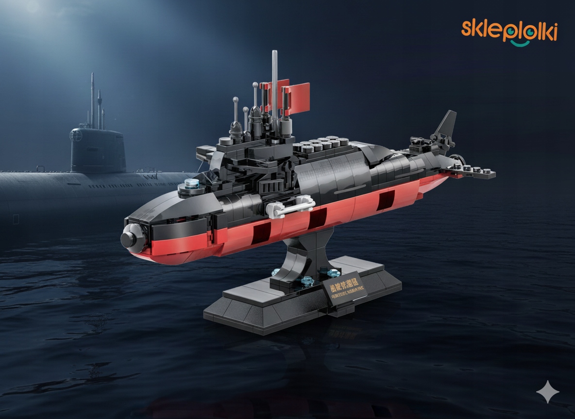 KLOCKI KONSTRUKCYJNE ŁÓDŹ STRATEGICZNY OKRĘT PODWODNY MODEL DLA DZIECI 389