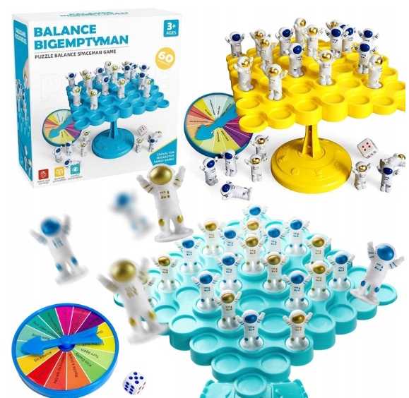 GRA ZRĘCZNOŚCIOWA BALANSUJĄCY ASTRONAUCI 60 Elementów Dla Dzieci i Rodziny