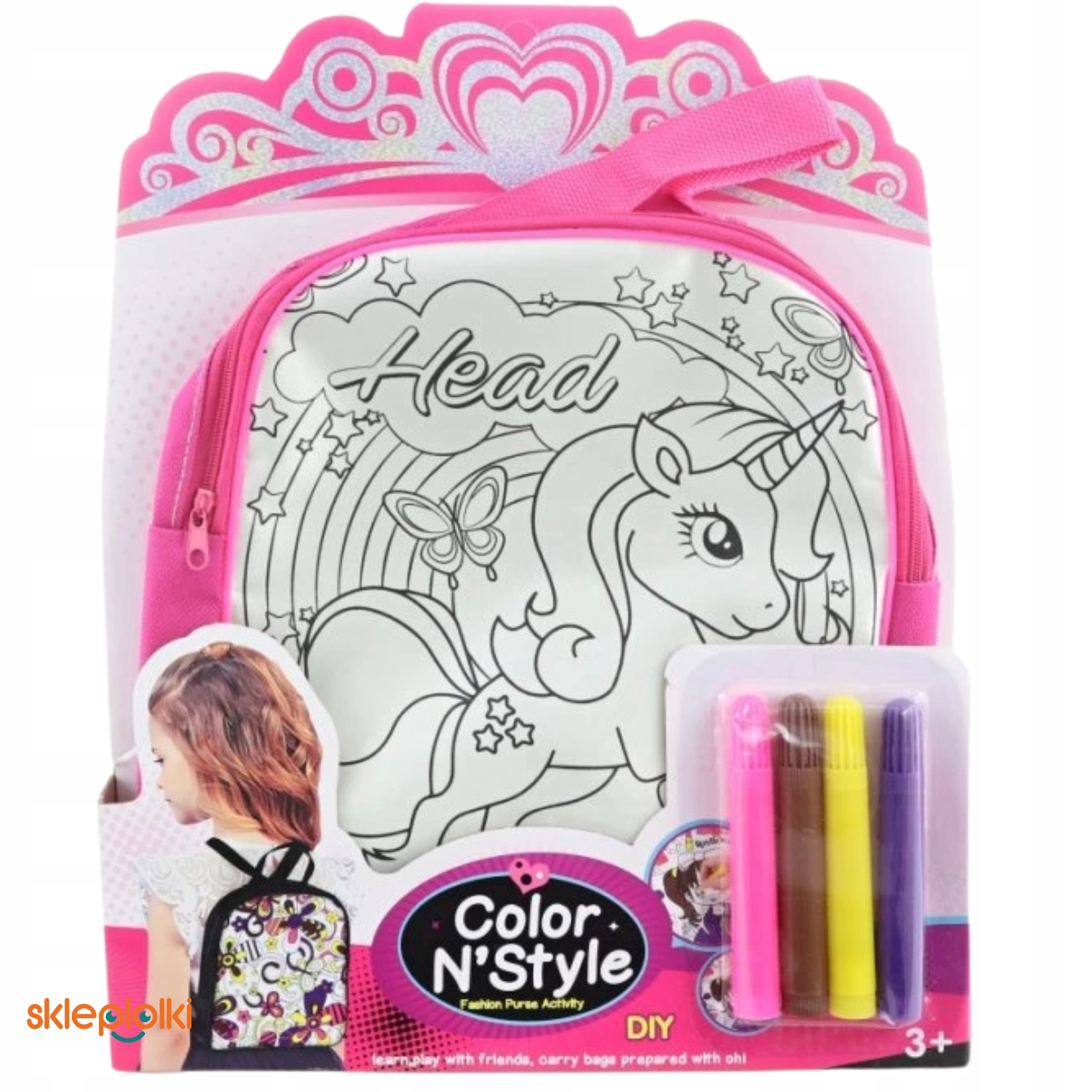 PLECAK DLA DZIECI KREATYWNY DO PRZEDSZKOLA ZABAWY KOLOROWANIA GRATIS PISAKI