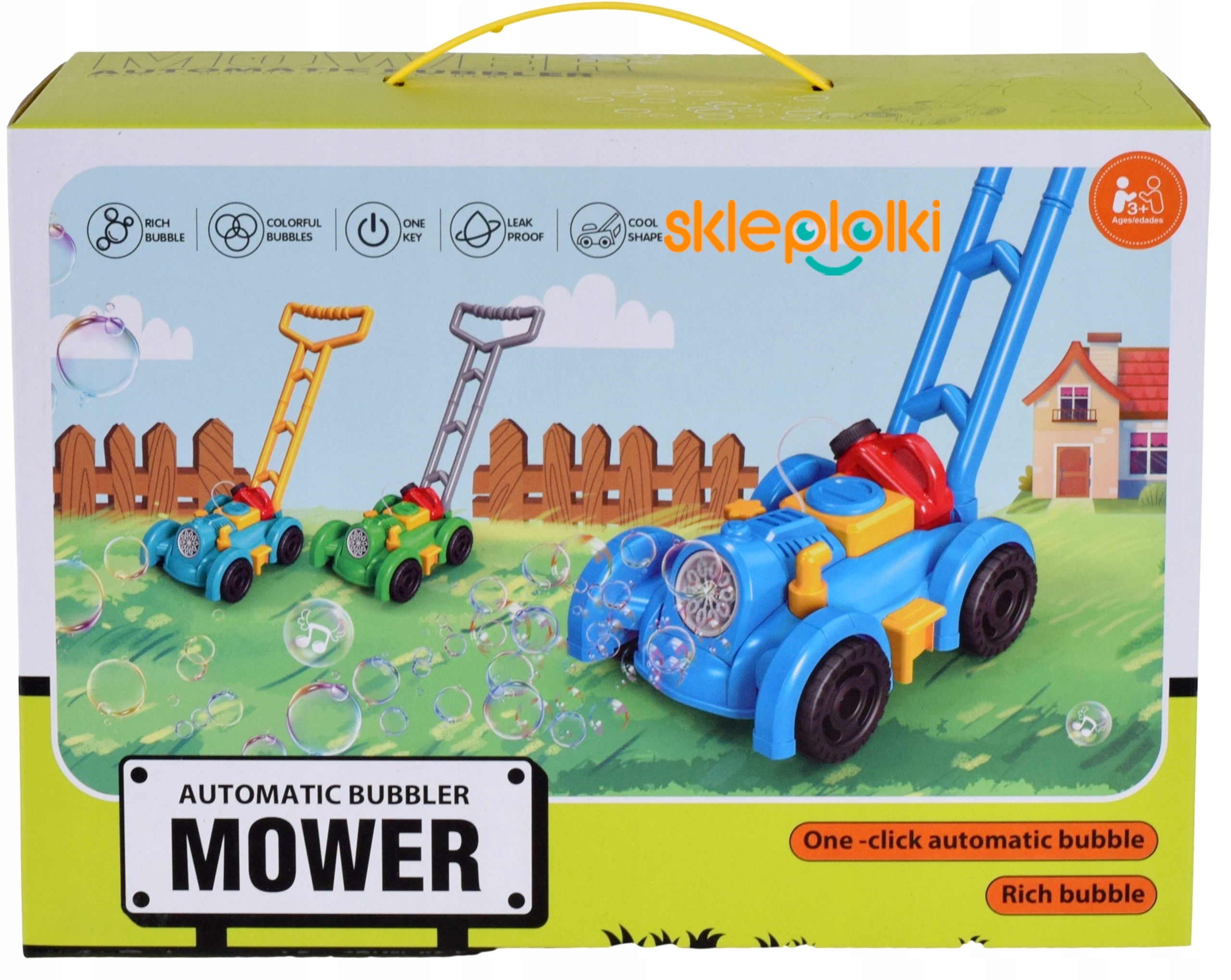 MASZYNKA WÓZEK KOSIARKA DO BANIEK MYDLANYCH DLA DZIECI AUTOMAT NA BATERIE