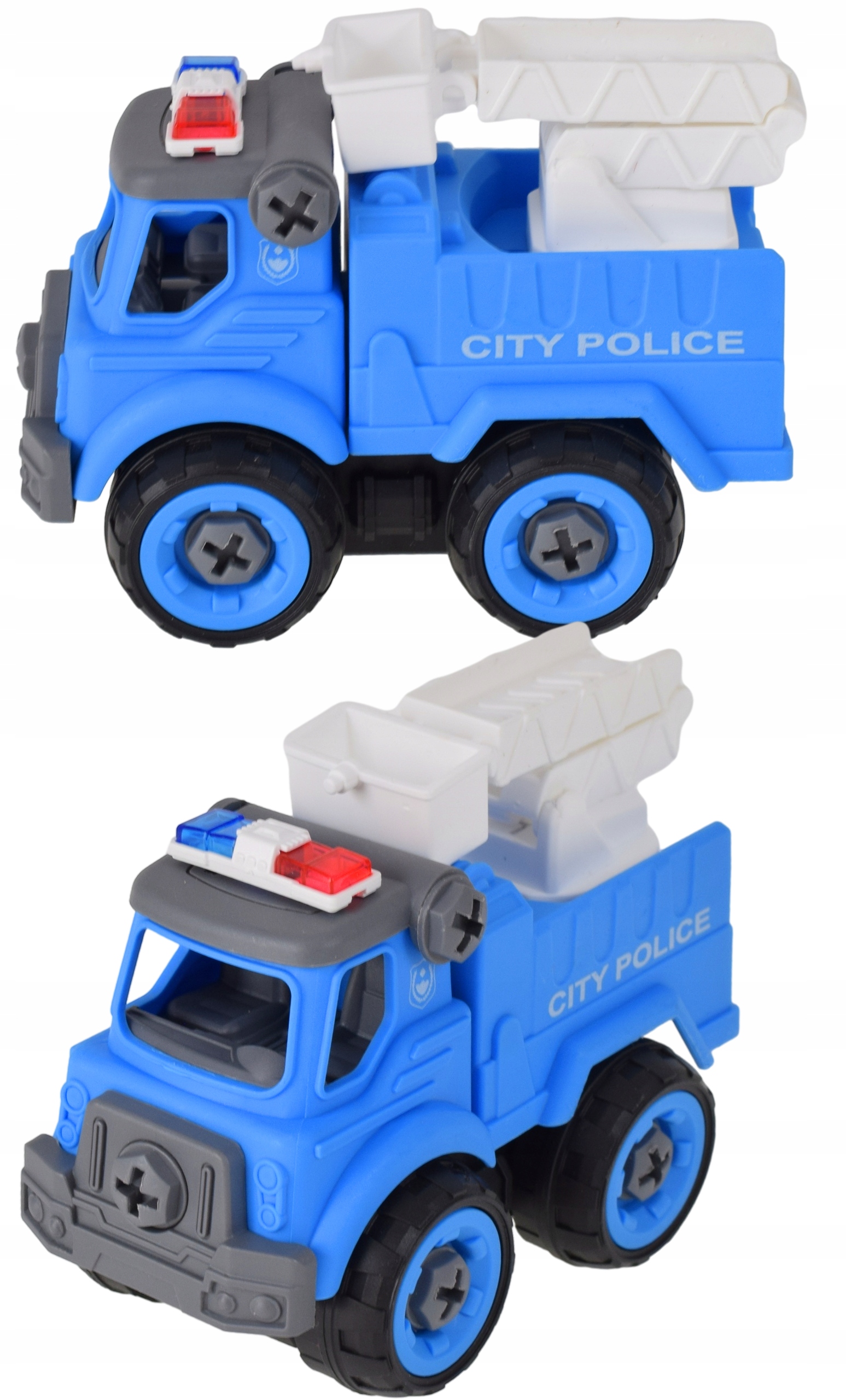 Zabawki edukacyjne Zestaw pojazdy policyjne KONSTRUKCJE do rozkręcania