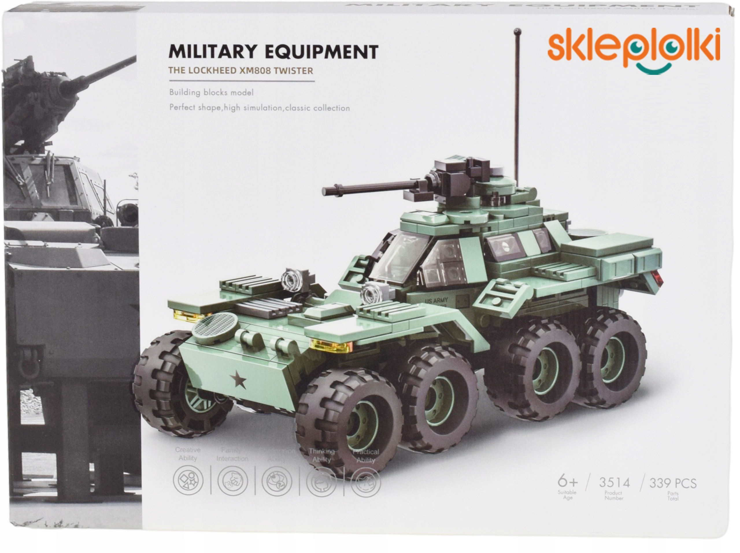 KLOCKI KONSTRUKCYJNE POJAZD ROZPOZNAWCZY ZESTAW DLA DZIECI WOJSKO MODEL