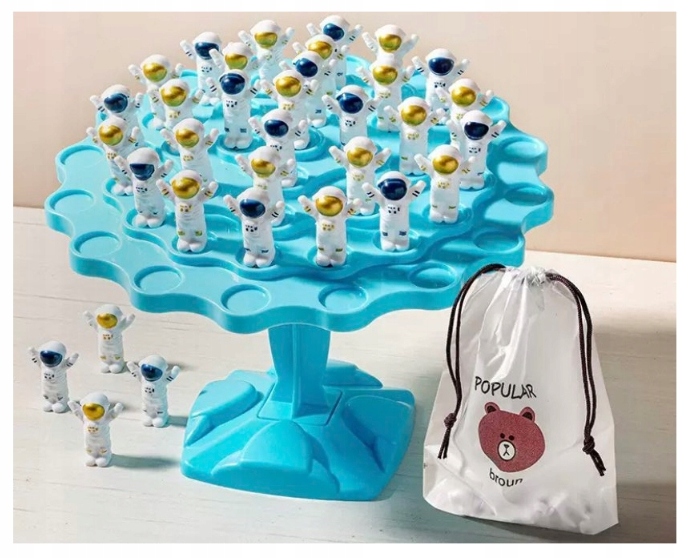 GRA ZRĘCZNOŚCIOWA BALANSUJĄCY ASTRONAUCI 60 Elementów Dla Dzieci i Rodziny