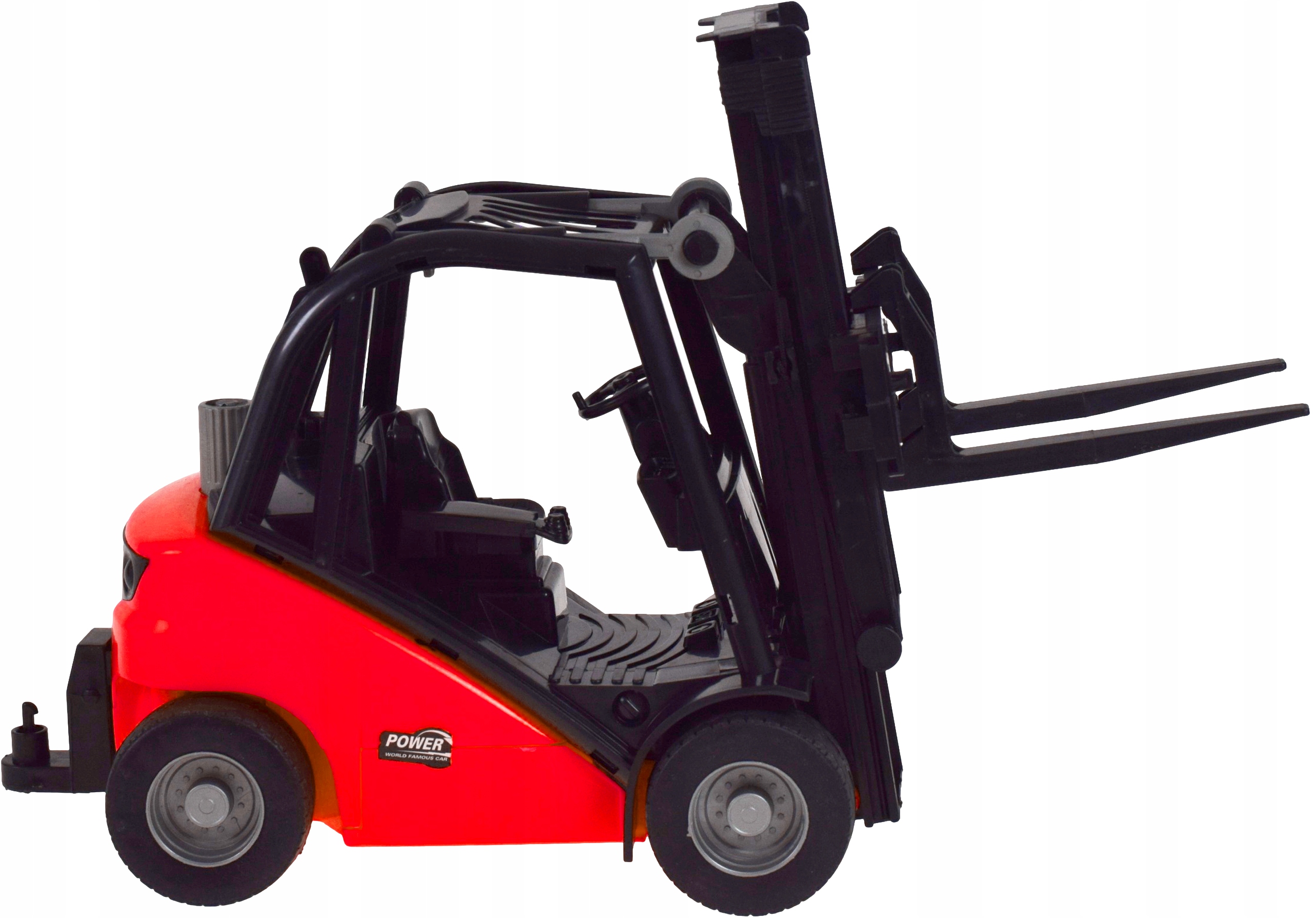 Duży wózek widłowy z ruchomymi elementami dźwigiem realistyczny model auto