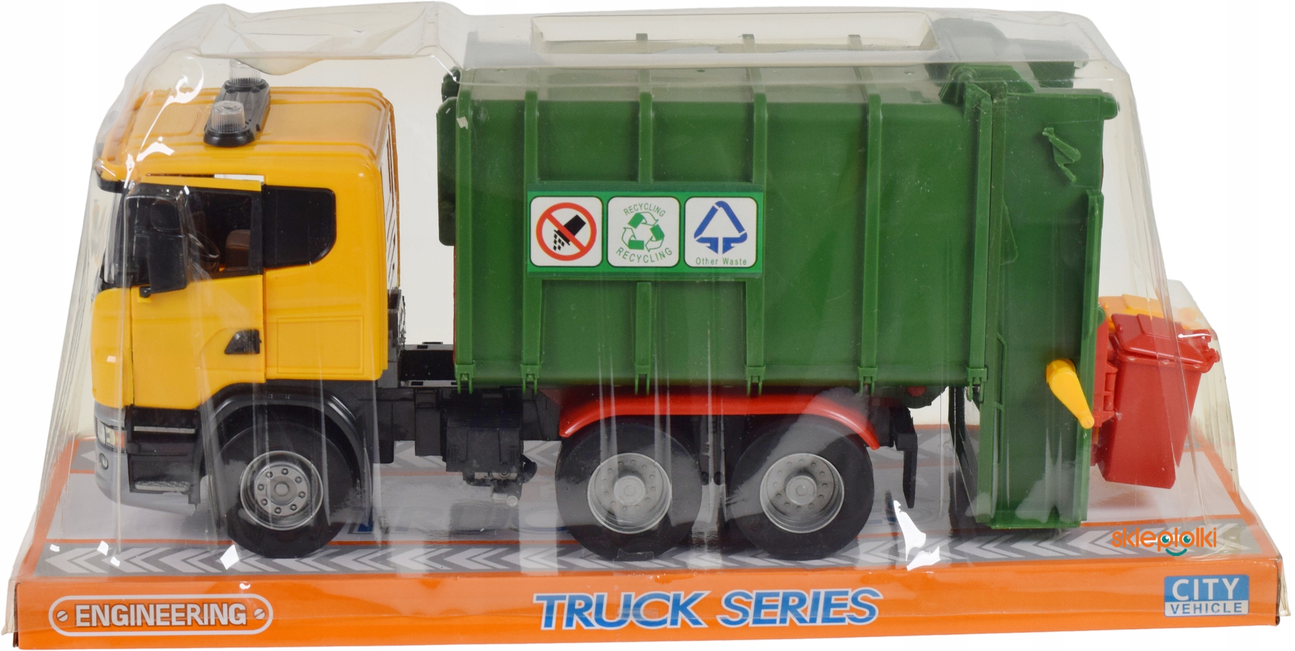 AUTO SAMOCHÓD DUŻA ŚMIECIARA NAPĘD RUCHOME ELEMENTY KLAPA DRZWI DLA DZIECI