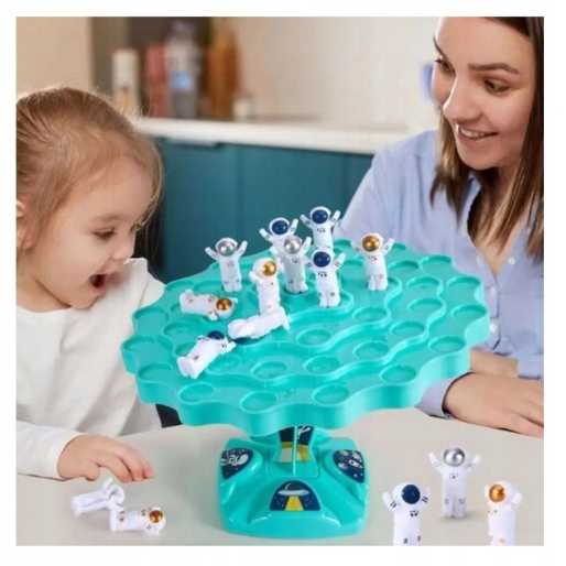 GRA ZRĘCZNOŚCIOWA BALANSUJĄCY ASTRONAUCI 60 Elementów Dla Dzieci i Rodziny