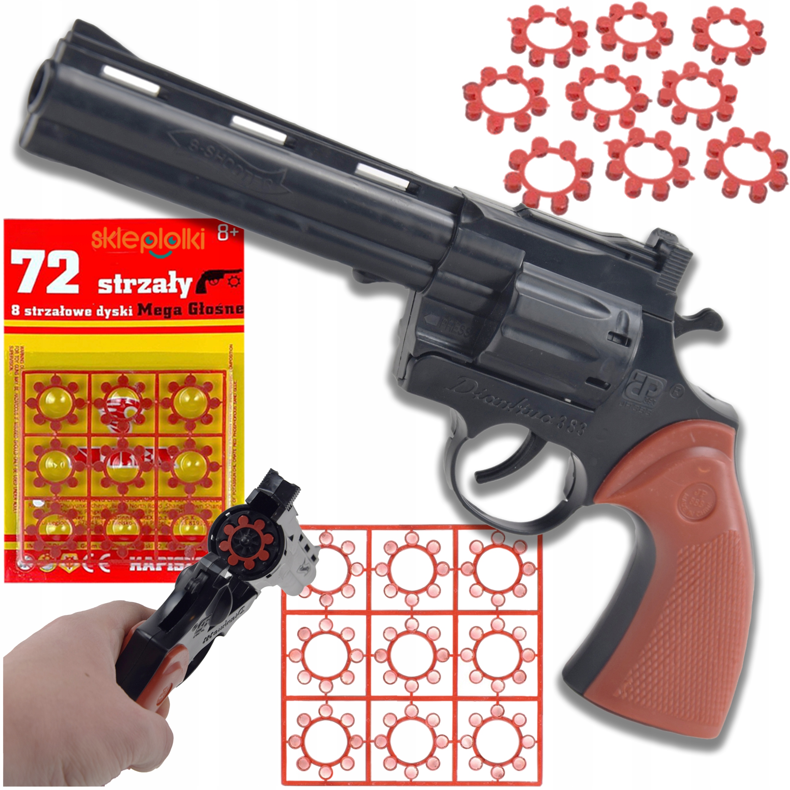 PISTOLET HUKOWY STRASZAK NA KAPISZONY SPŁONKĘ GRATIS 1 x 72 STRZAŁY GŁOŚNY