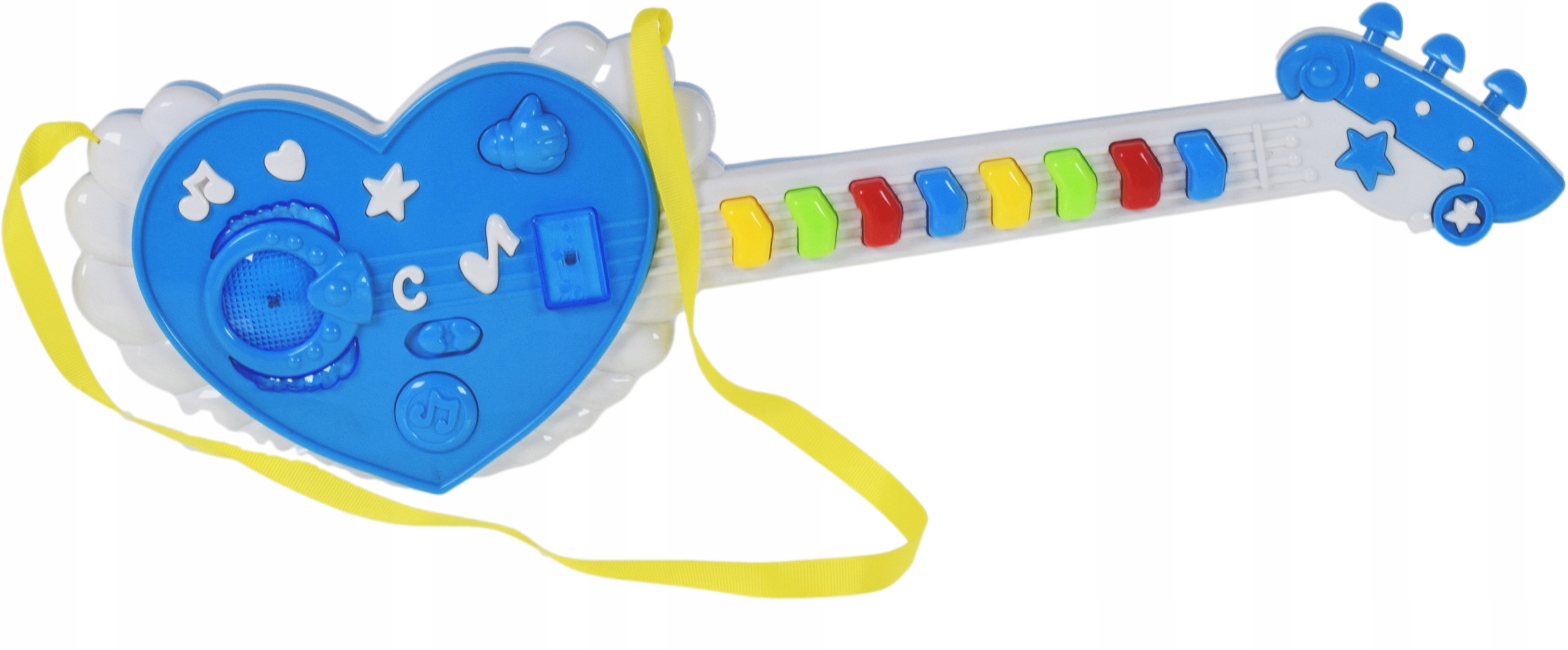 EDUKACYJNA GITARA NA BATERIĘ INTERAKTYWNY INSTRUMENT DLA DZIECI ŚWIECI GRA