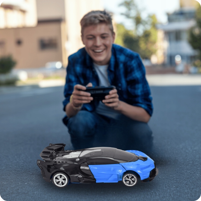 AUTO ROBOT ZDALNY SAMOCHÓD TRANSFORMACJA NA PILOT 2W1 +AKUMULATOR