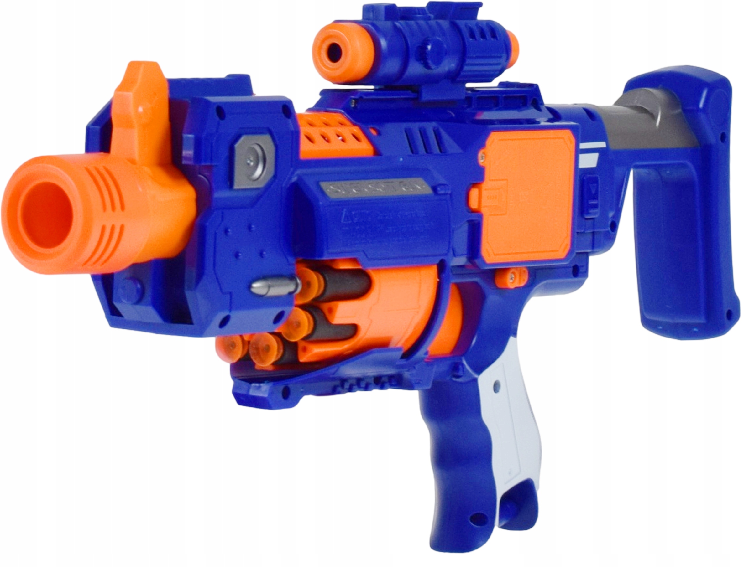 AUTOMATYCZNY BLASTER PISTOLET NASTRZAŁKI EVA Z MAGAZYNKIEM WYRZUTNIA PIANKI