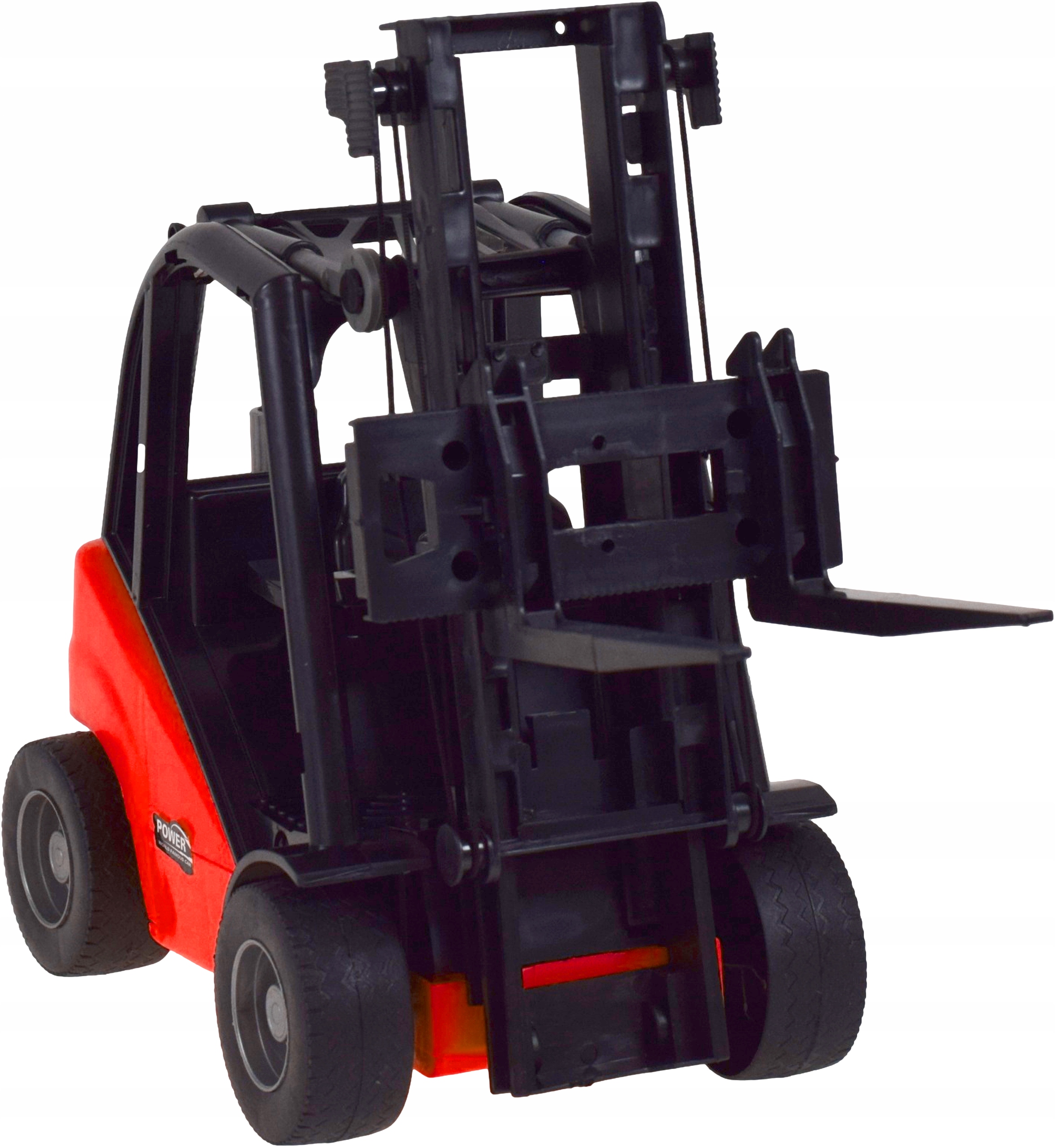 Duży wózek widłowy z ruchomymi elementami dźwigiem realistyczny model auto