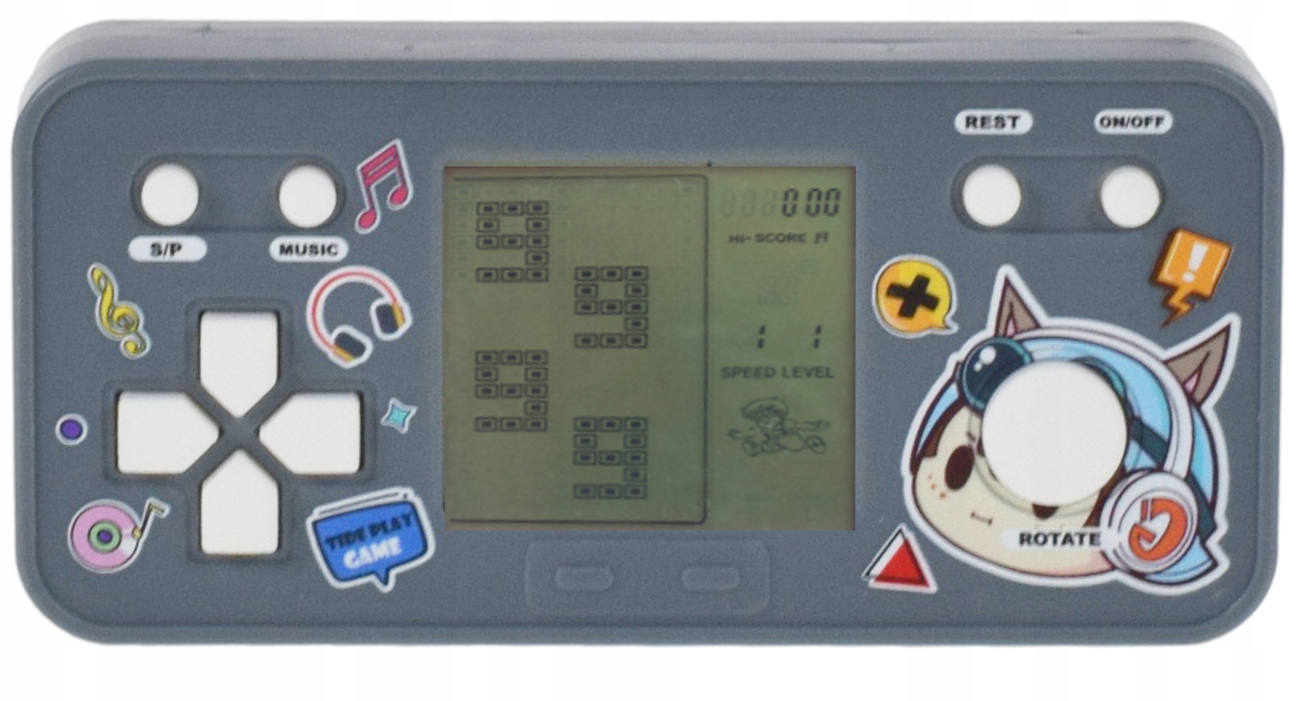 ELEKTRONICZNA GRA RETRO PRZENOŚNA MINI KONSOLA TETRIS DLA DZIECI NA BATERIE