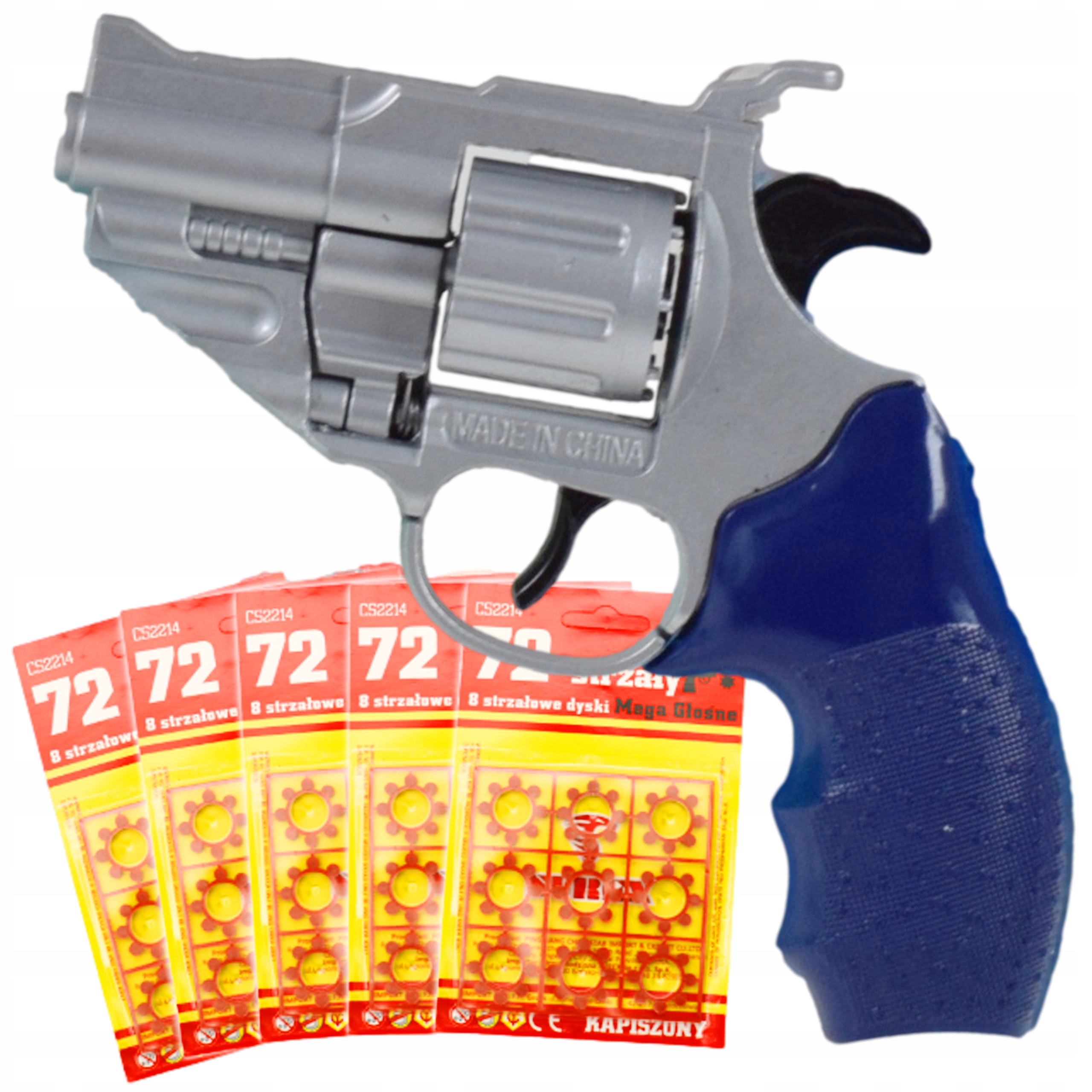 PISTOLET NA SPŁONKĘ 5x72szt KAPISZONY GRATIS METALOWY REWOLWER DLA DZIECI