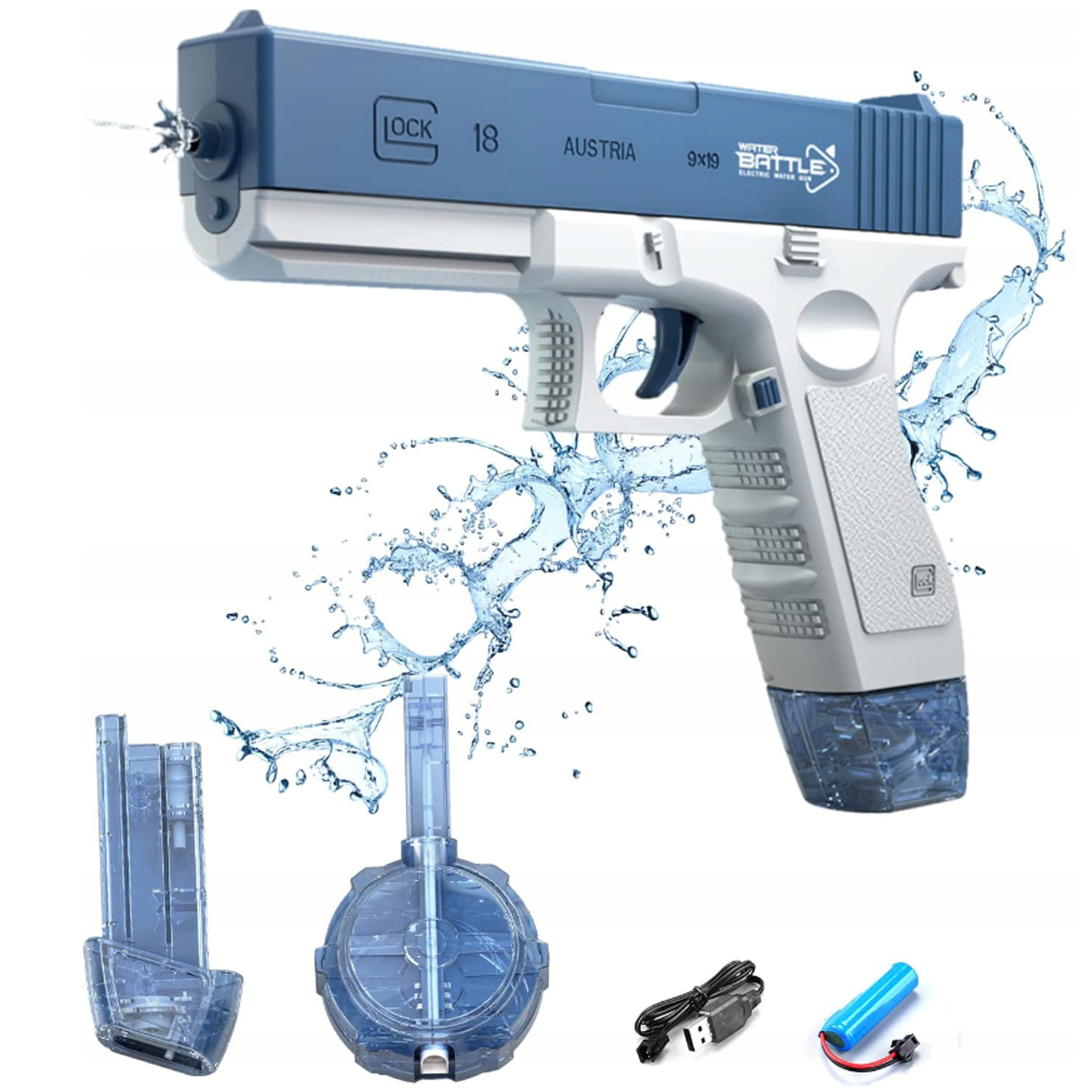 ELEKTRYCZNY AUTOMATYCZNY PISTOLET NA WODĘ GLOCK KARABIN AKUMULATOR