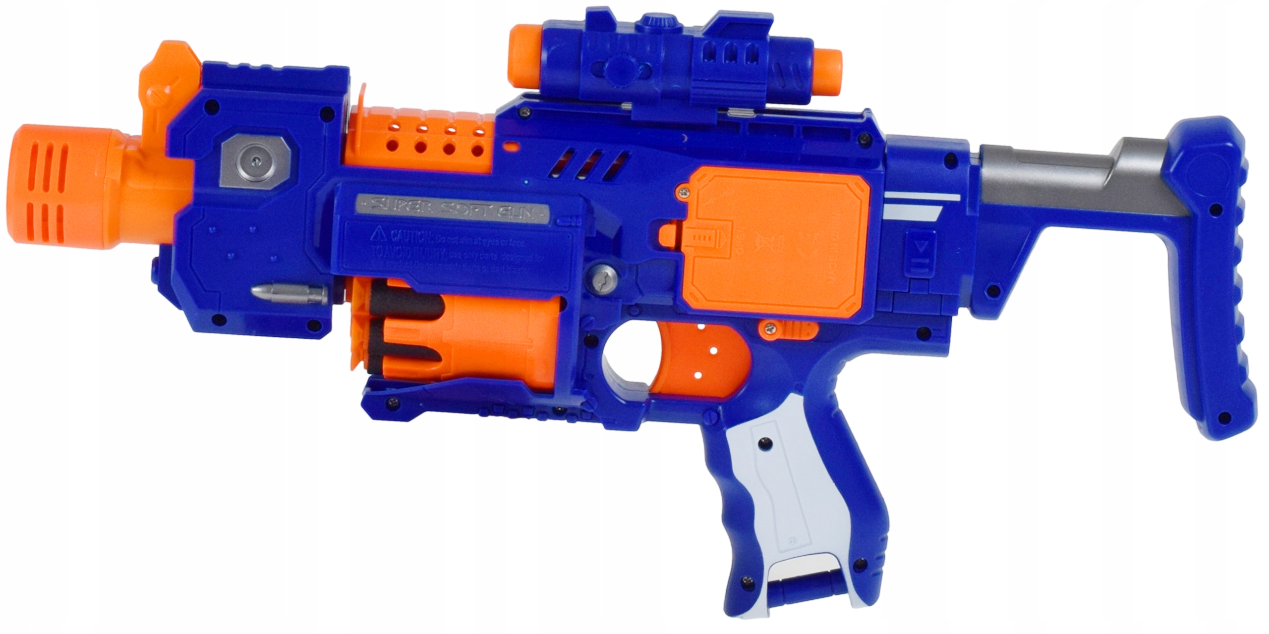 AUTOMATYCZNY BLASTER PISTOLET NASTRZAŁKI EVA Z MAGAZYNKIEM WYRZUTNIA PIANKI