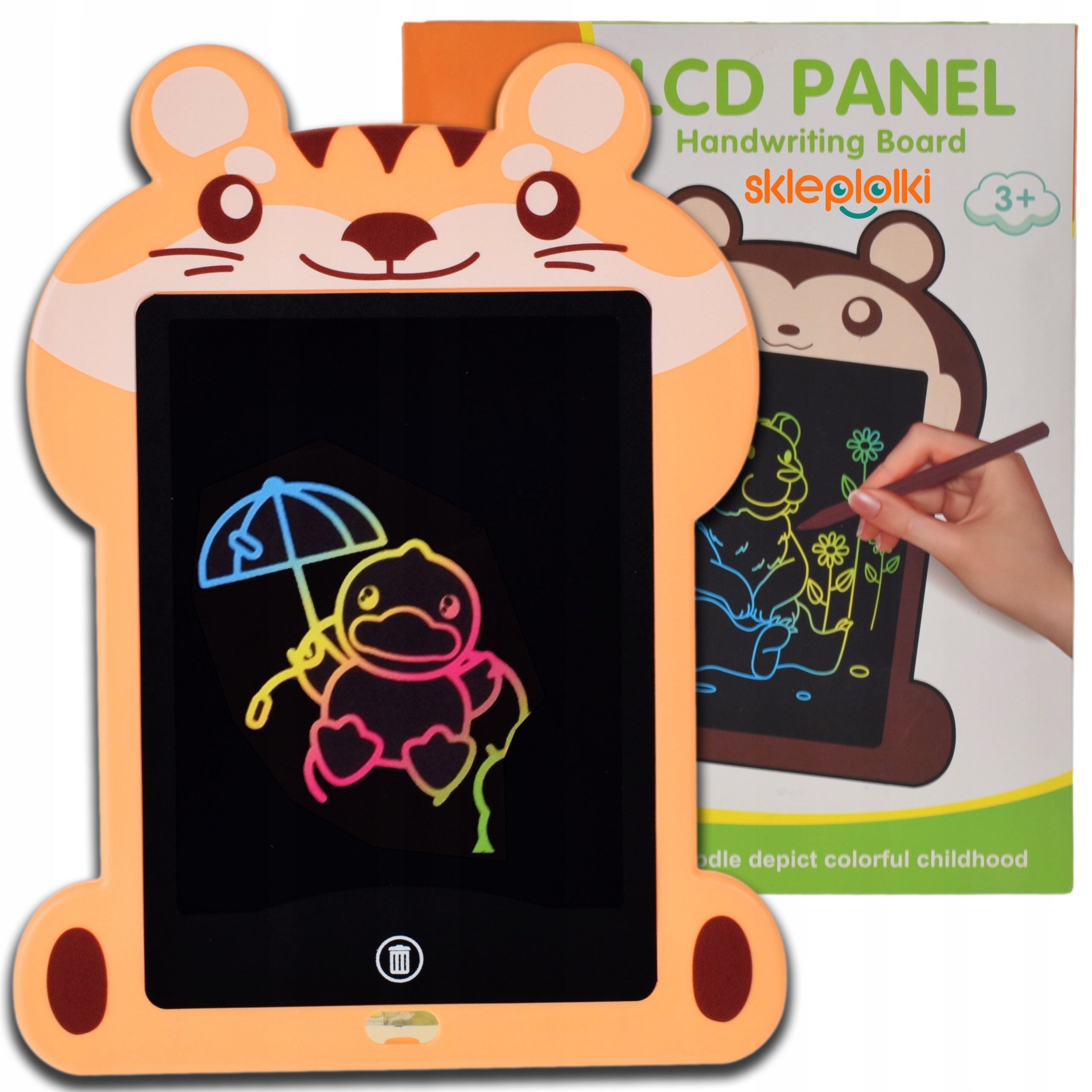 KOLOROWY TABLET DO RYSUNKÓW 8.5" Z RYSIKIEM | EKRAN LCD, BLOKADA, BATERIA