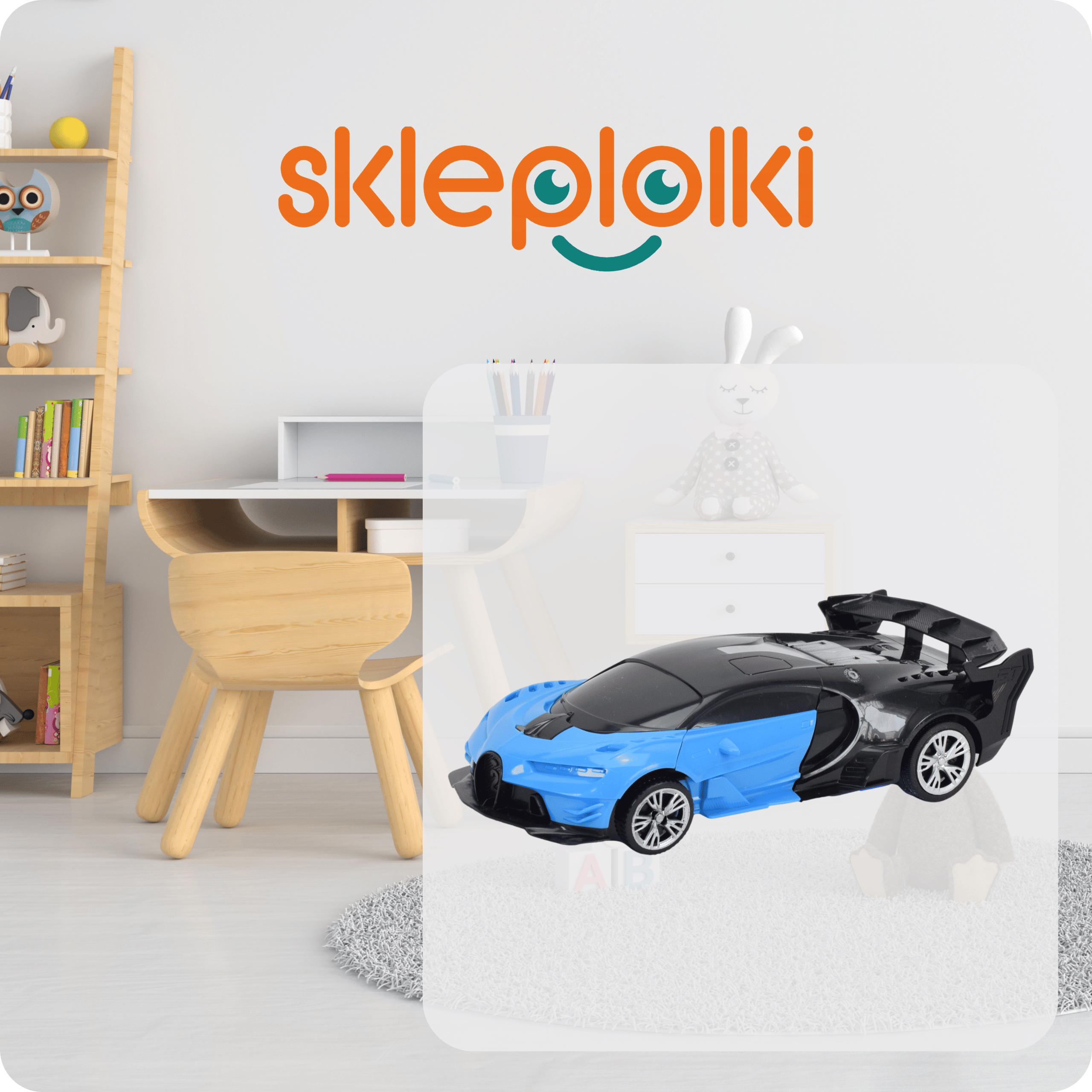 Auto Transformer Zdalnie Sterowane Robot Samochód  2w1 Na Pilot Akumulator