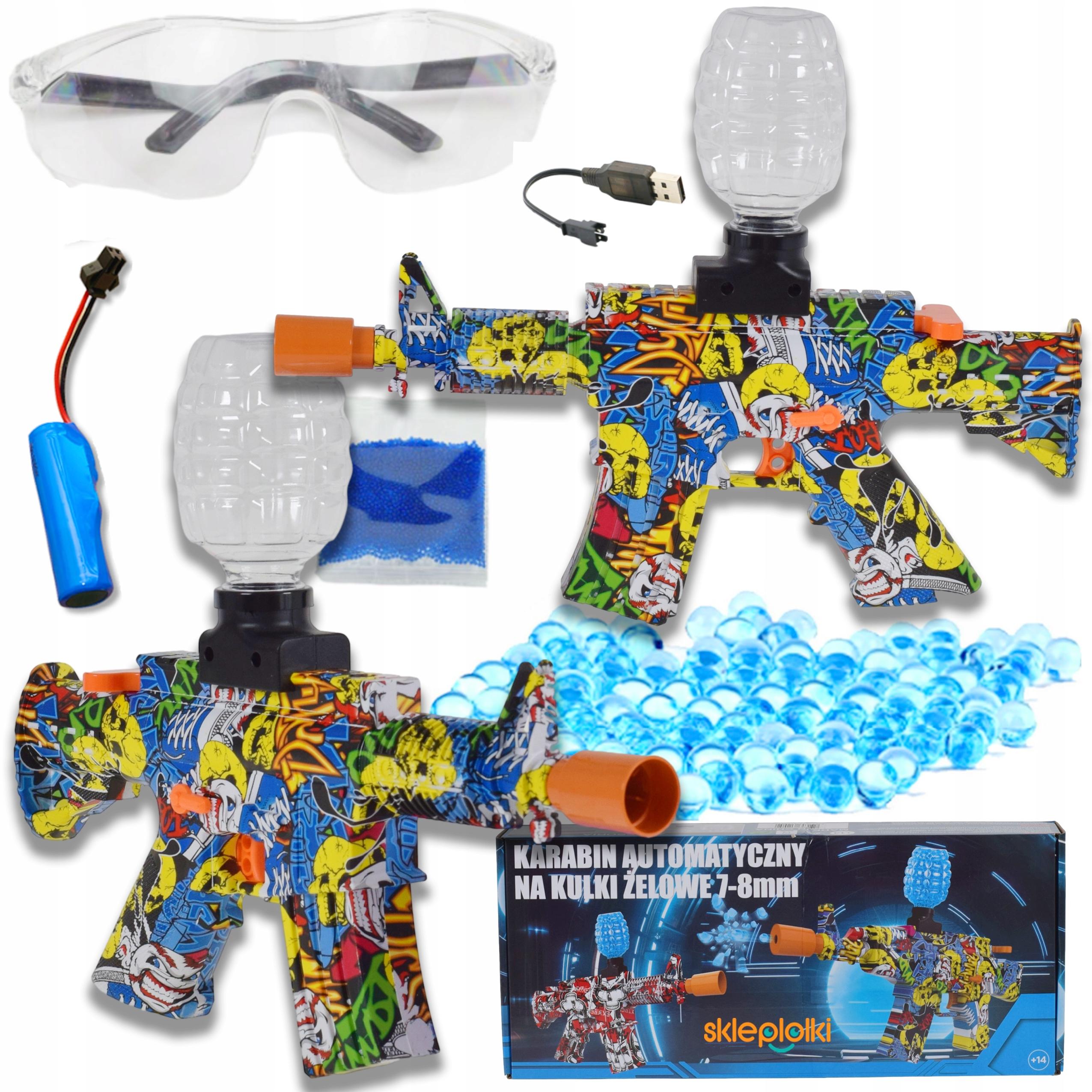 PISTOLET NA KULKI ŻELOWE WODNE AUTOMATYCZNY KARABIN DUŻY ZESTAW AKUMULATOR