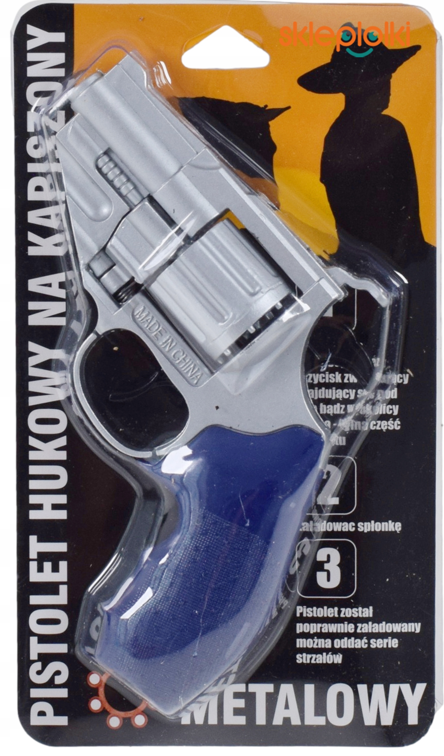PISTOLET NA SPŁONKĘ 5x72szt KAPISZONY GRATIS METALOWY REWOLWER DLA DZIECI