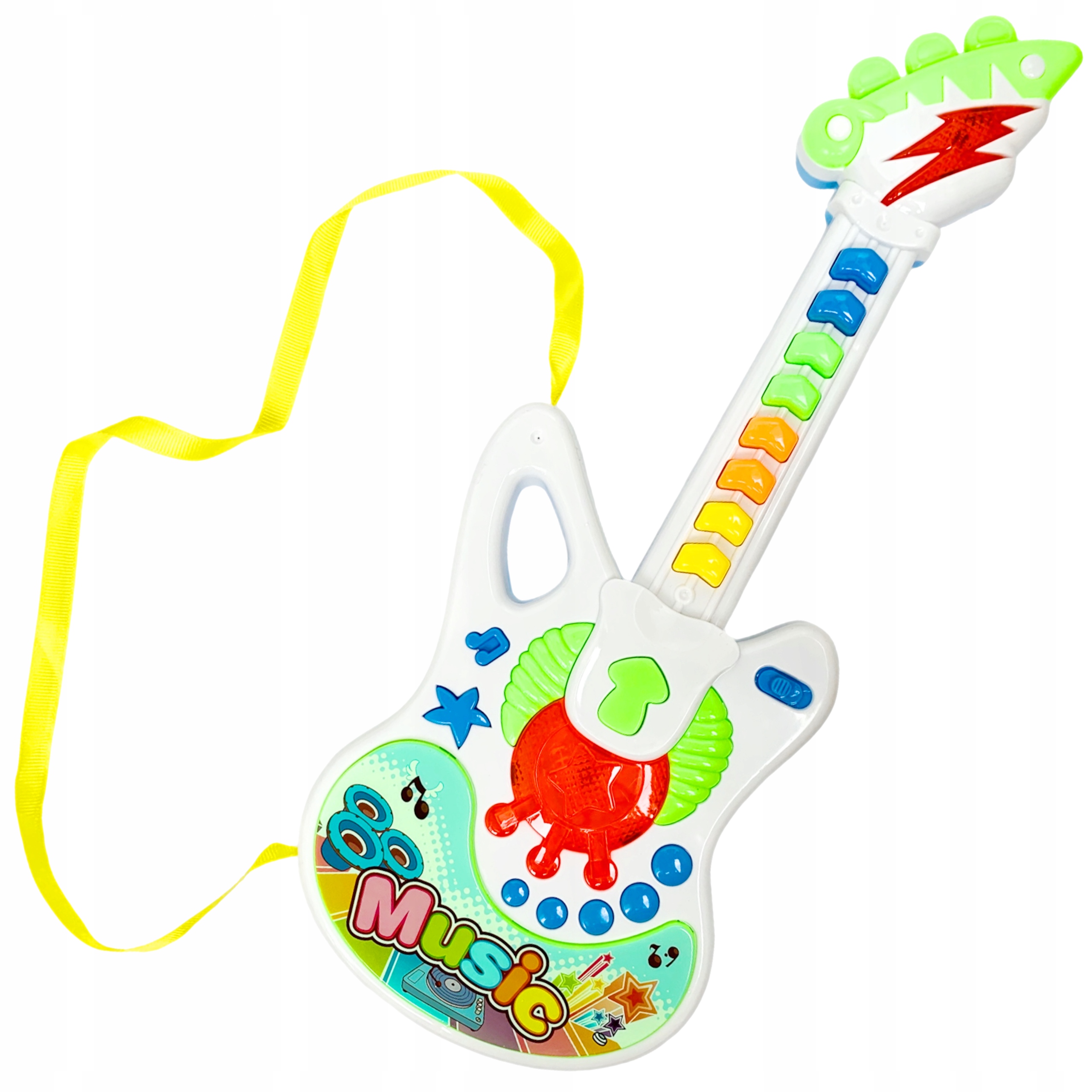 Interaktywna gitara muzyczna zabawka dla dzieci świeci melodie 8klawiszy