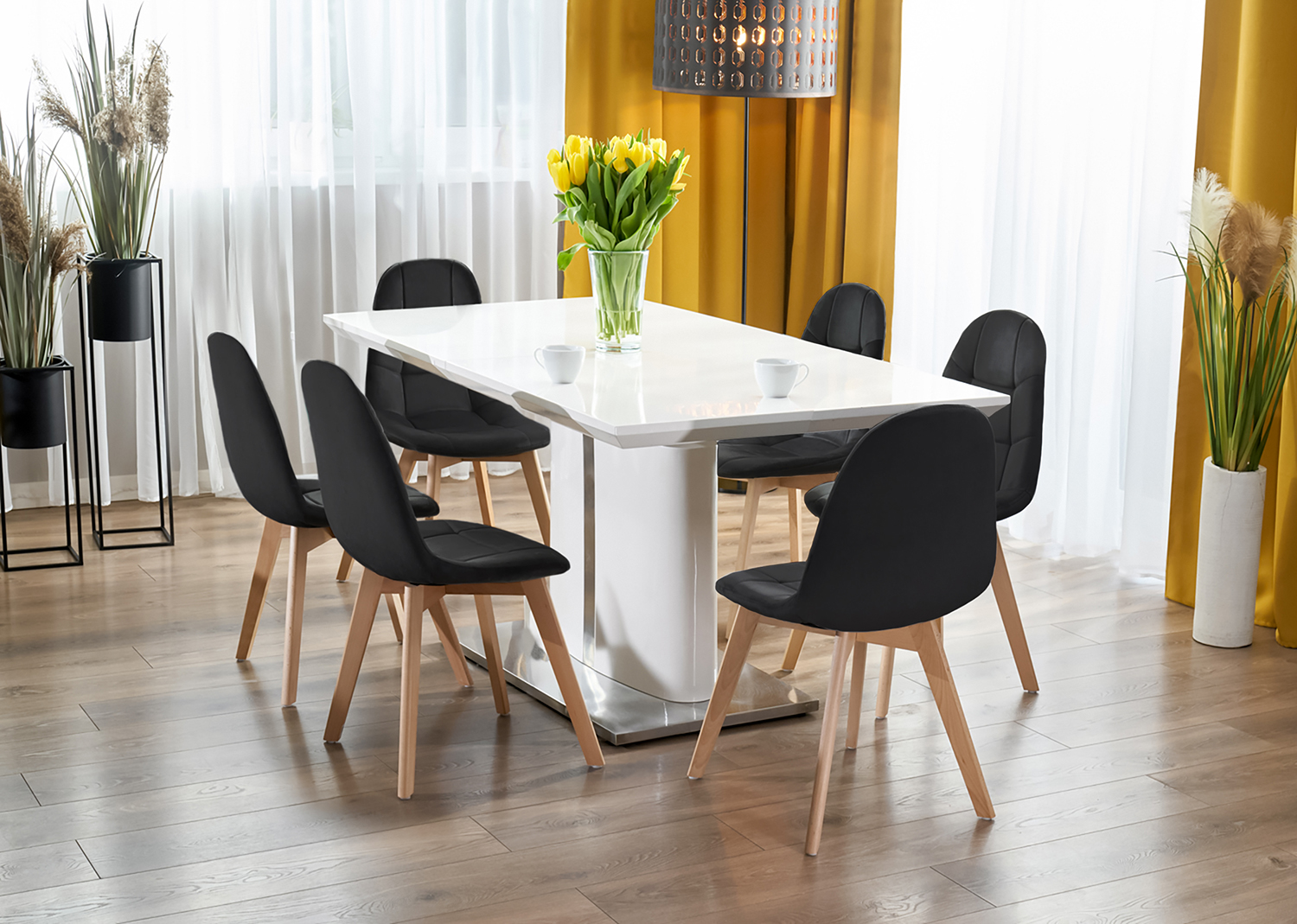 Krzesło COLIN czarne (zestaw nogi + śruby) (nowy kod)