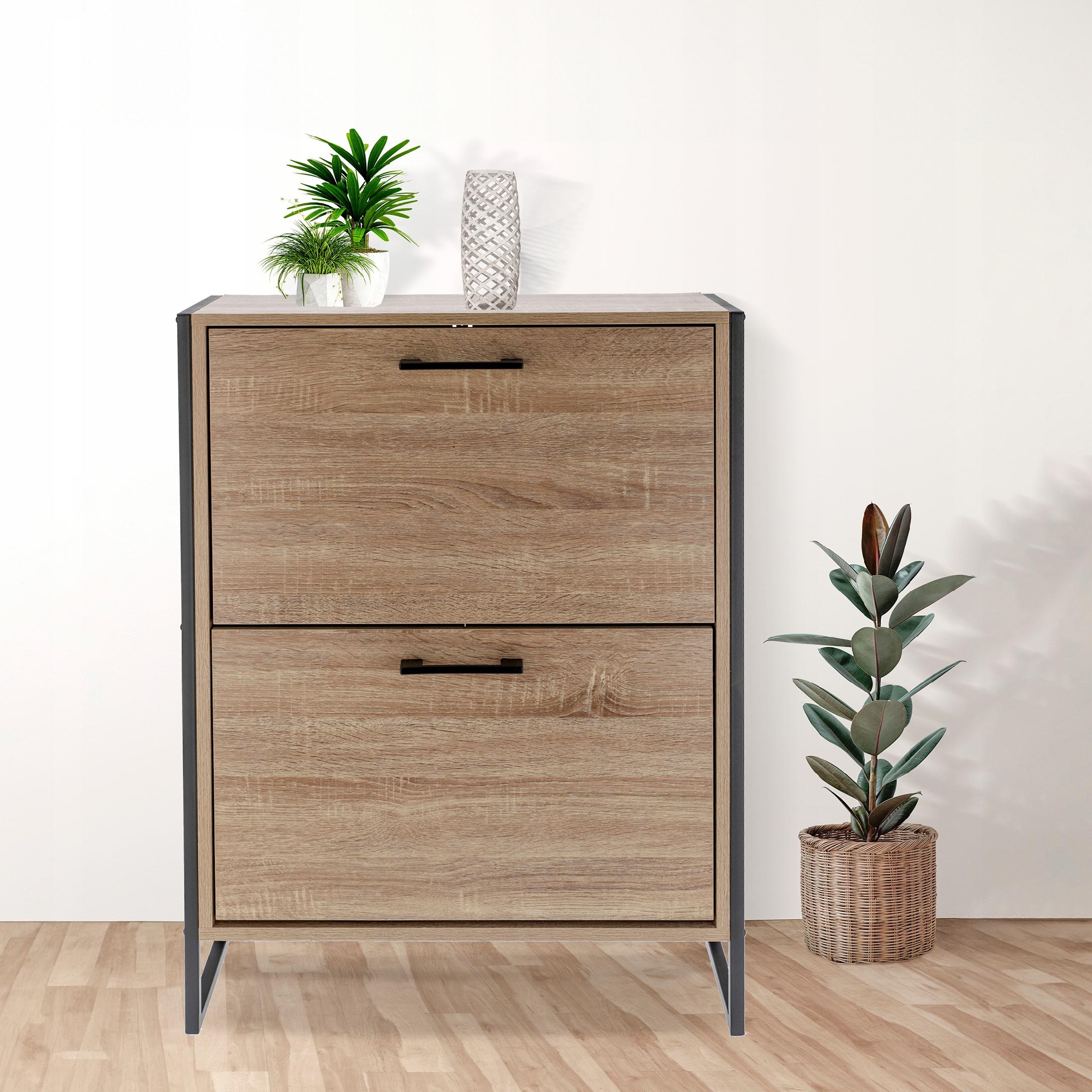 SZAFKA na buty regał 2 KOMORY OBUWIE komoda pojemna do przedpokoju LOFT