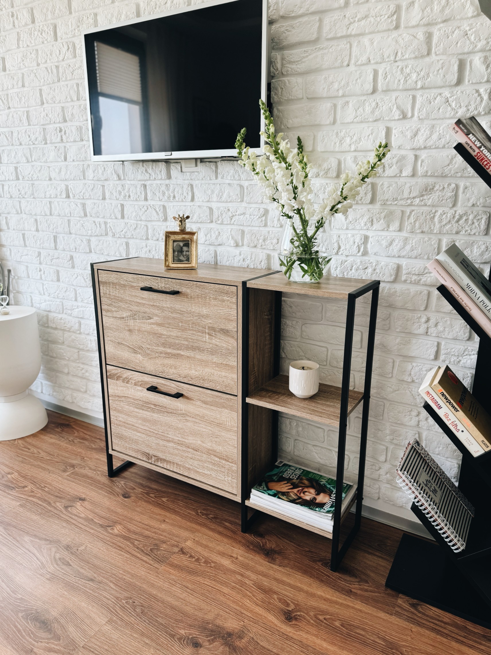 SZAFKA na buty regał 2 KOMORY OBUWIE komoda pojemna do przedpokoju LOFT