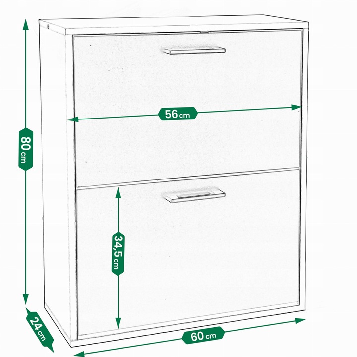 SZAFKA na buty regał 2 komory OBUWIE komoda pojemna do przedpokoju REGAŁ