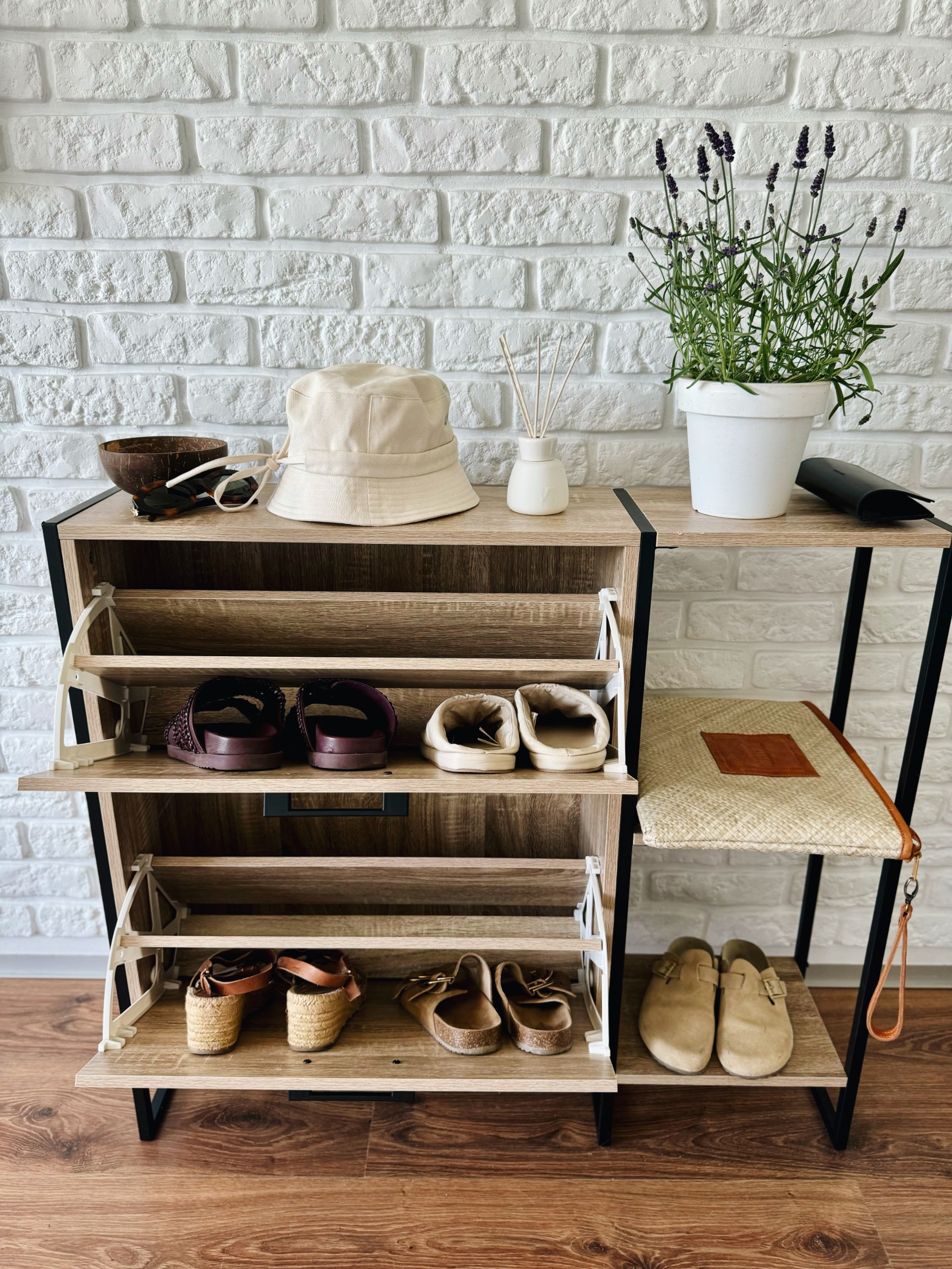 SZAFKA na buty regał 2 KOMORY OBUWIE komoda pojemna do przedpokoju LOFT