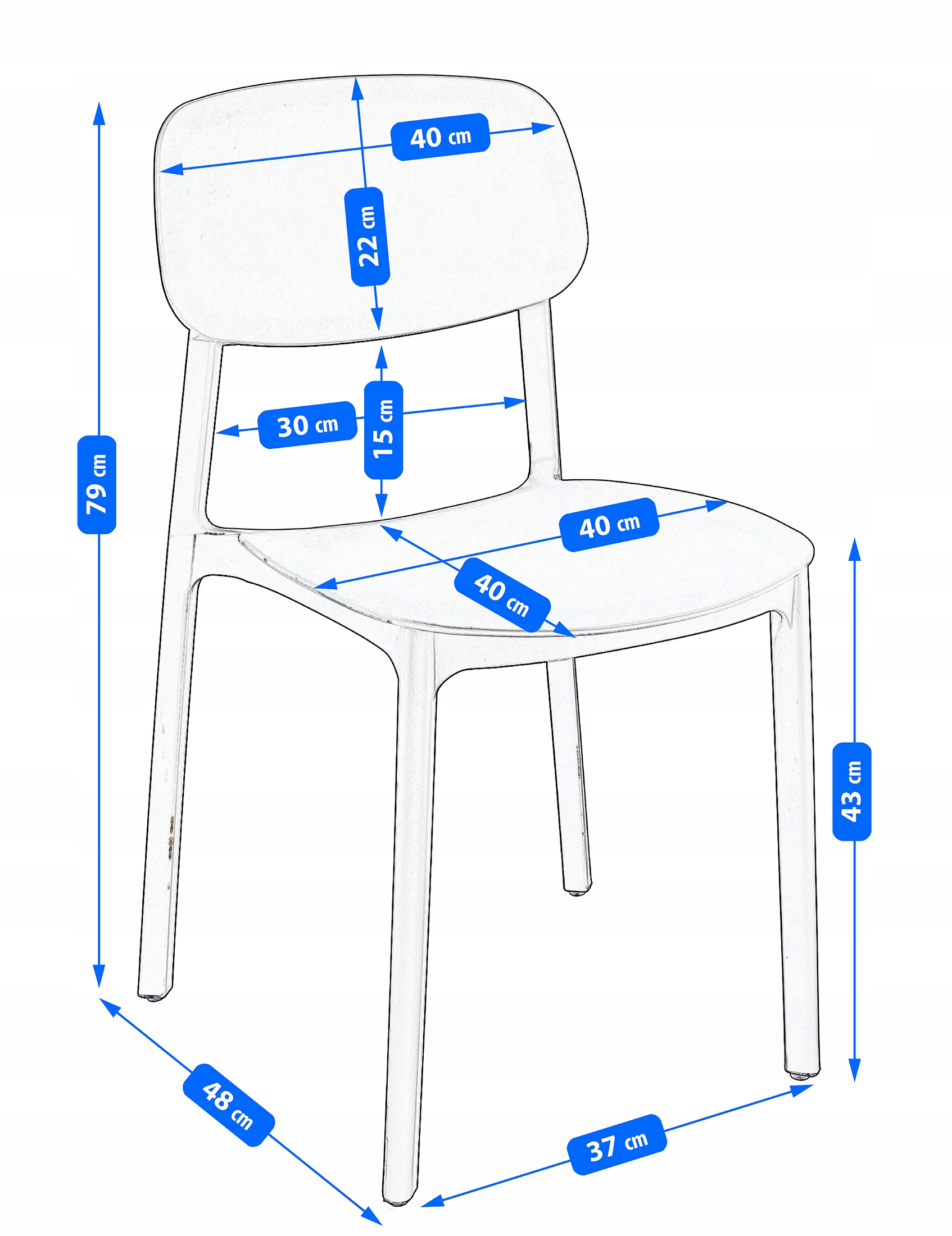 4 x Krzesło LARA białe