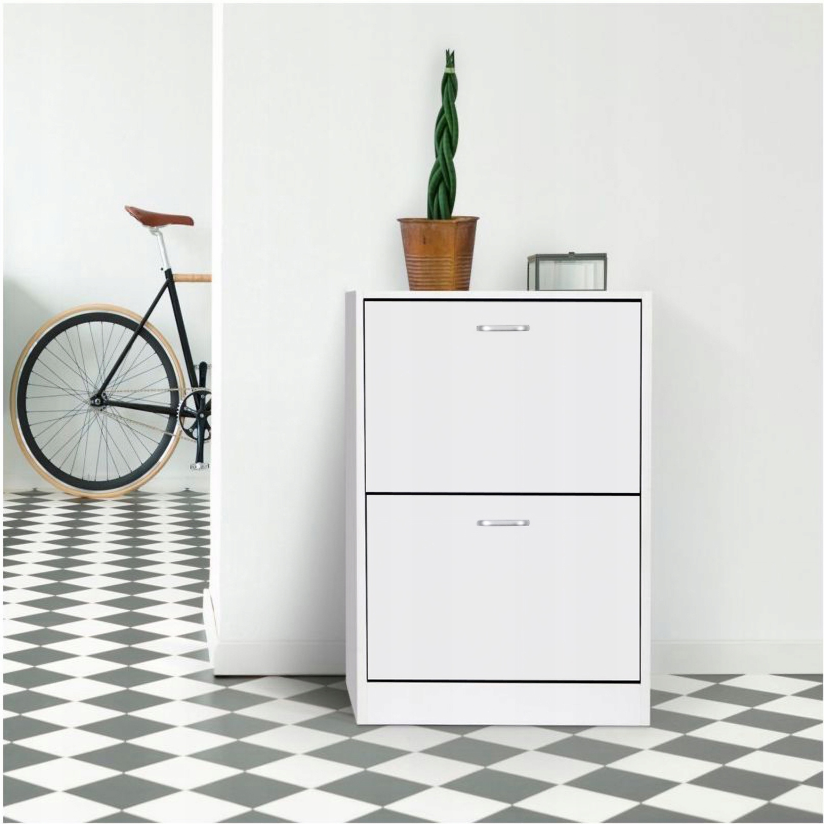 SZAFKA na buty regał 2 komory OBUWIE komoda pojemna do przedpokoju REGAŁ