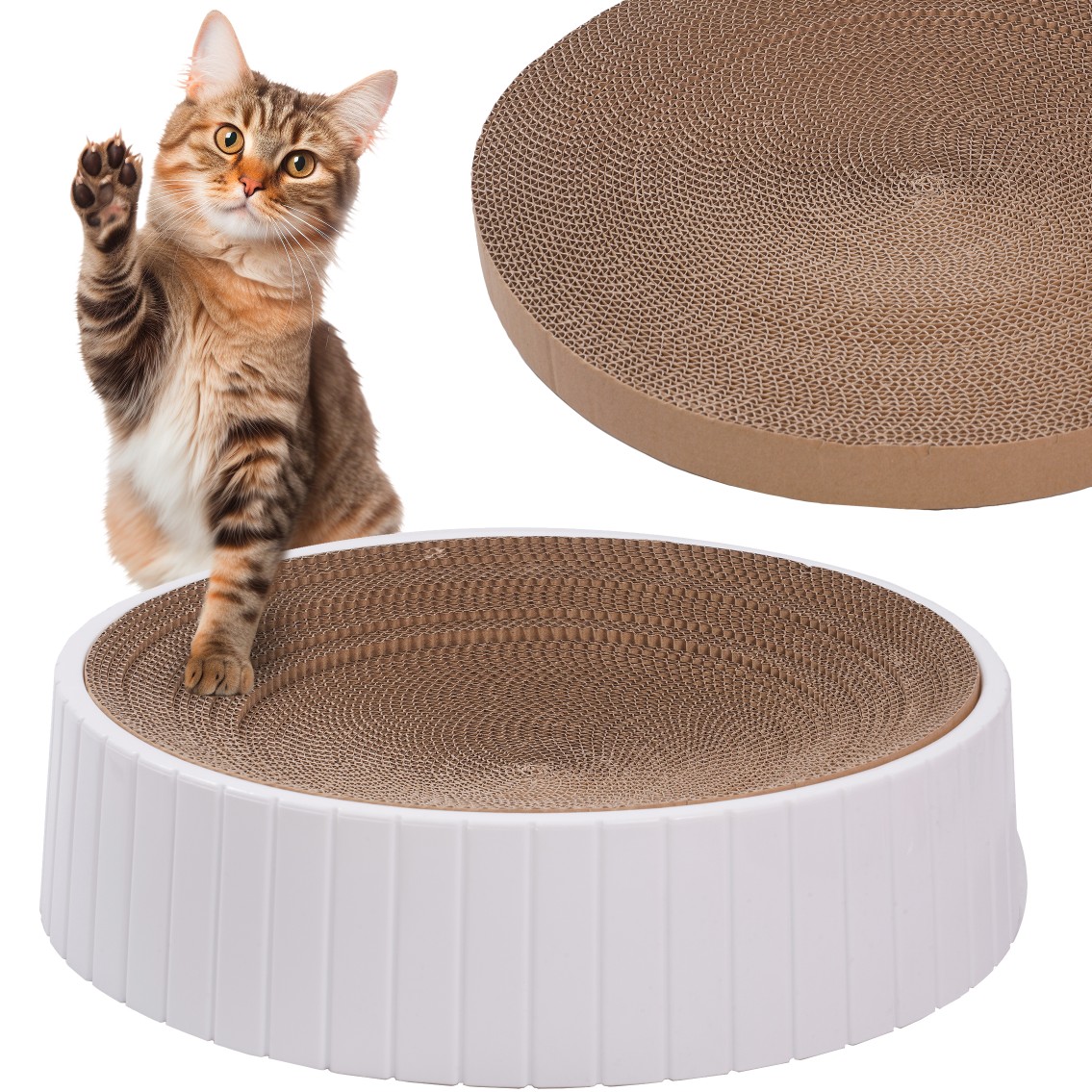 Zestaw drapak z DODATKOWYM wymiennym wkładem dla KOTA ekologiczny TEKTUROWY