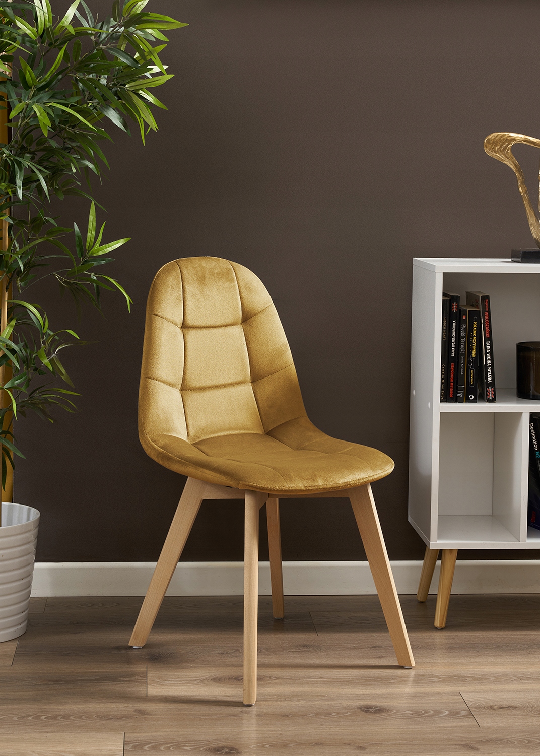 Krzesło COLIN musztardowe (zestaw nogi + śruby) (nowy kod)