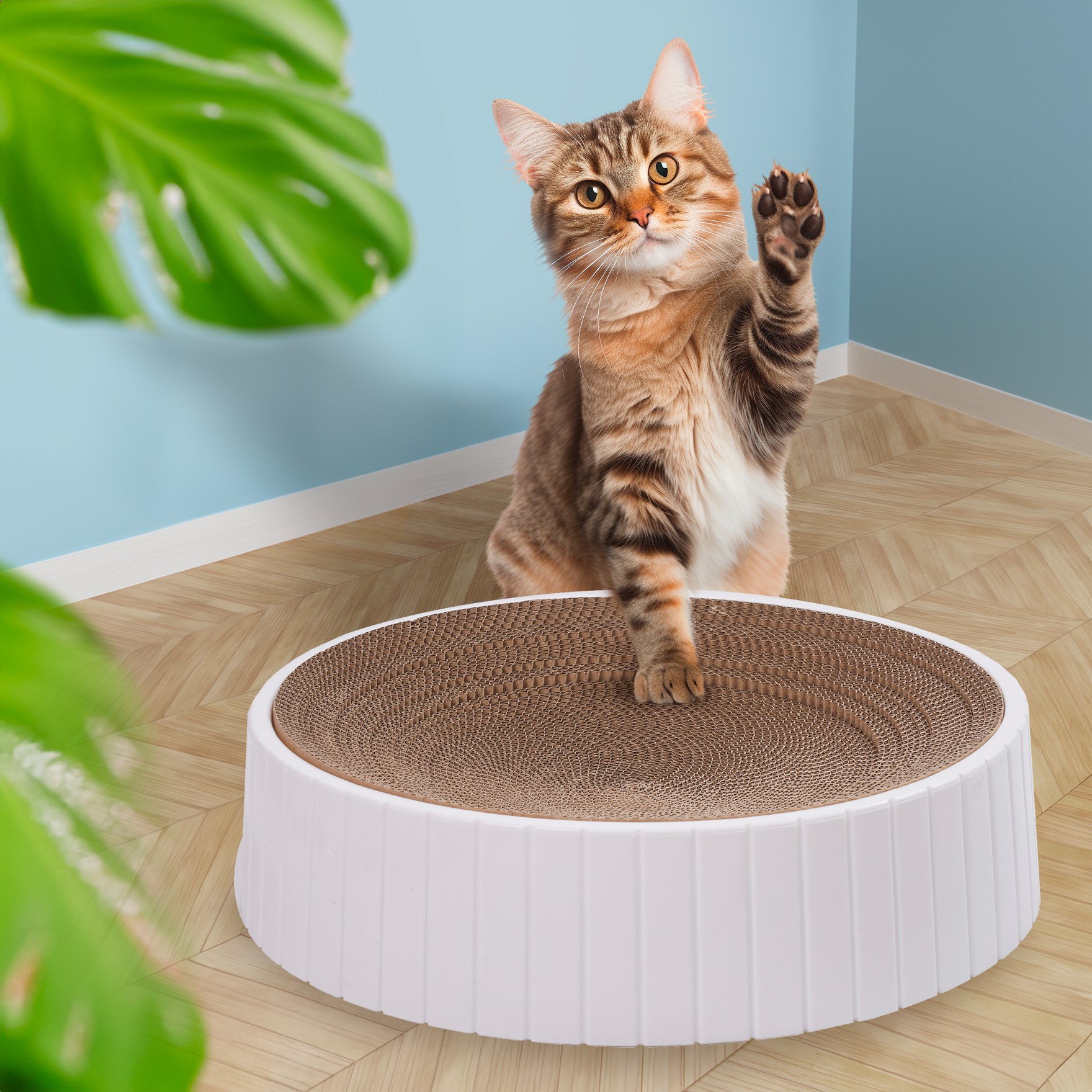 Zestaw drapak z DODATKOWYM wymiennym wkładem dla KOTA ekologiczny TEKTUROWY