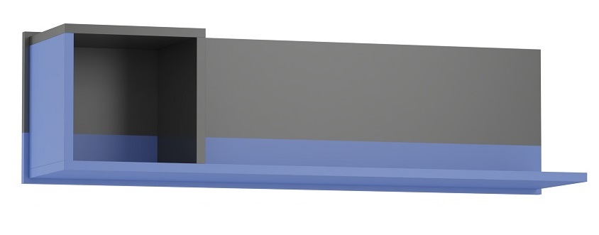 półka do pokoju dziecka wisząca na ścianę niebieska grafit BLUE Y8