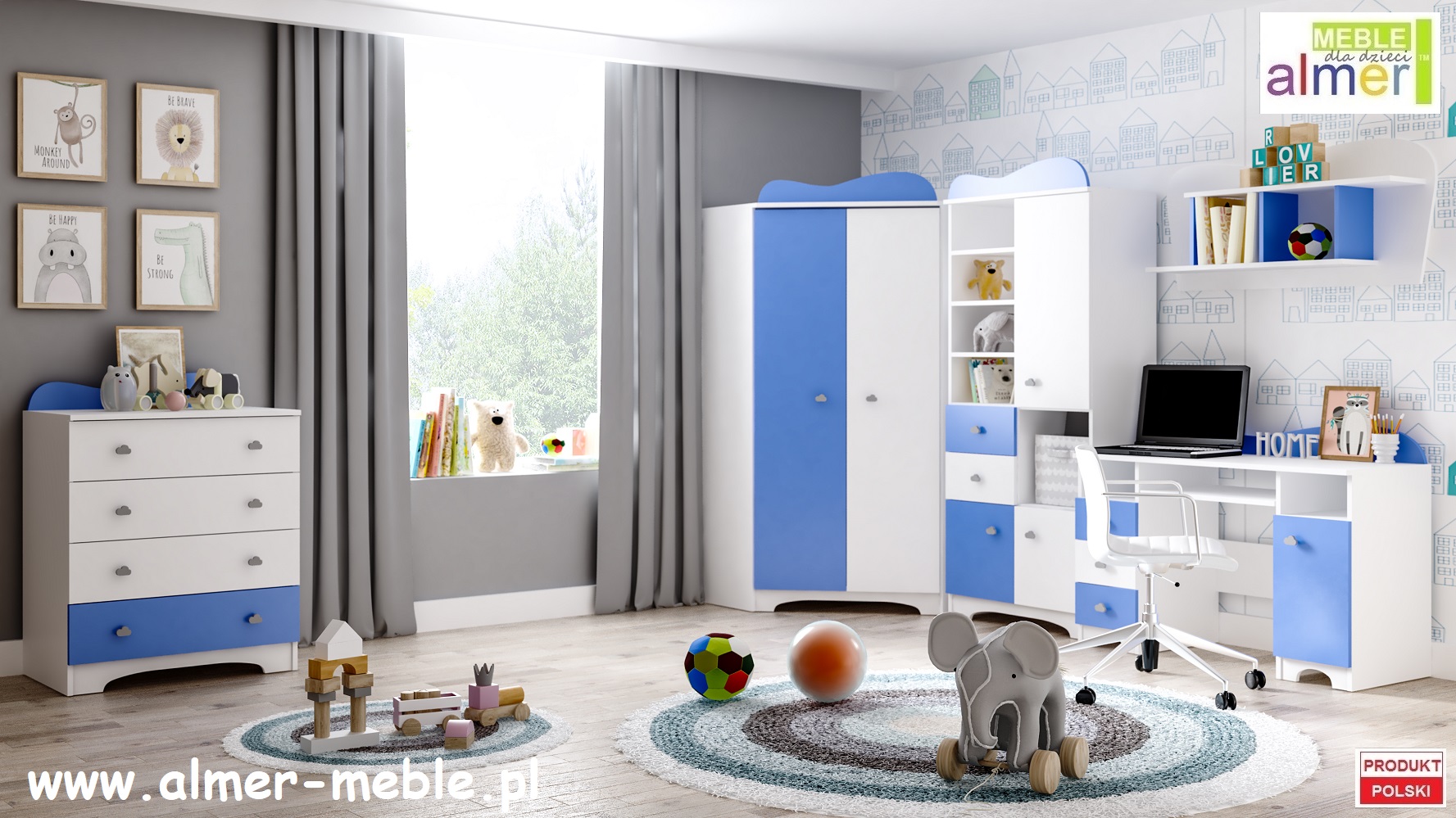 duża komoda dziecięca CLOUDS N12 pokój dziecka 120x47 w.95 szuflady