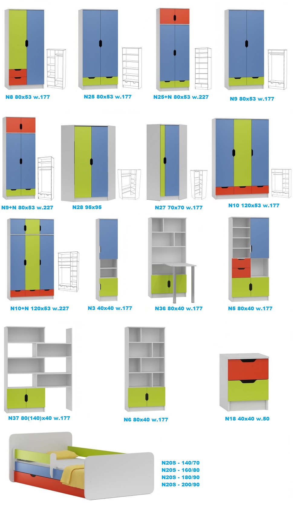 komoda dziecięca MIŁOSZ N1 do pokoju dziecka 80x47 w.82 meble dla dzieci