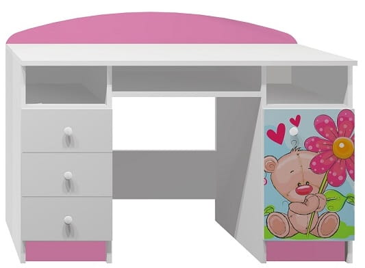 biurko dziecięce meble dla dzieci grafika szuflady MIŚ Z KWIATKIEM 36 NB7