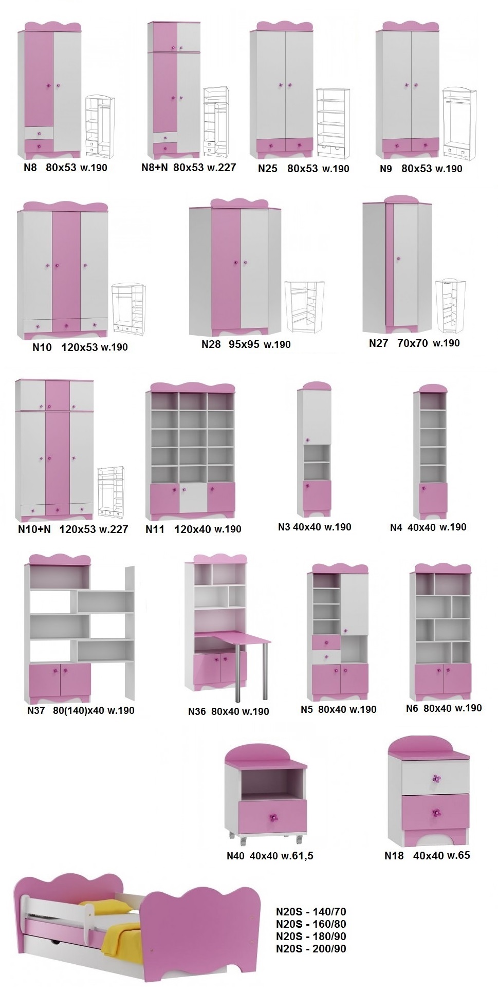biurko do pokoju dziecka MAJA NB10N biurko dla dzieci 100x50 w.74