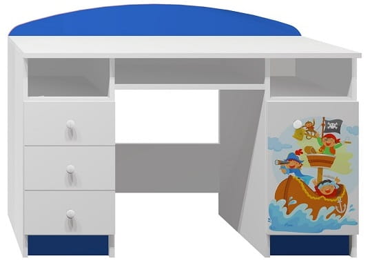 biurko dla dziecka meble dziecięce z grafiką szuflady PIRACI 6 NB7