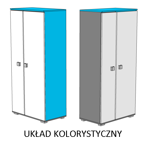 szafa garderoba dziecięca młodzieżowa bieliźniarka pólki drążek BLUE Y43