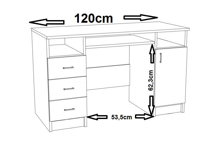 biurko dla dziecka meble dziecięce z grafiką szuflady PIRACI 6 NB7