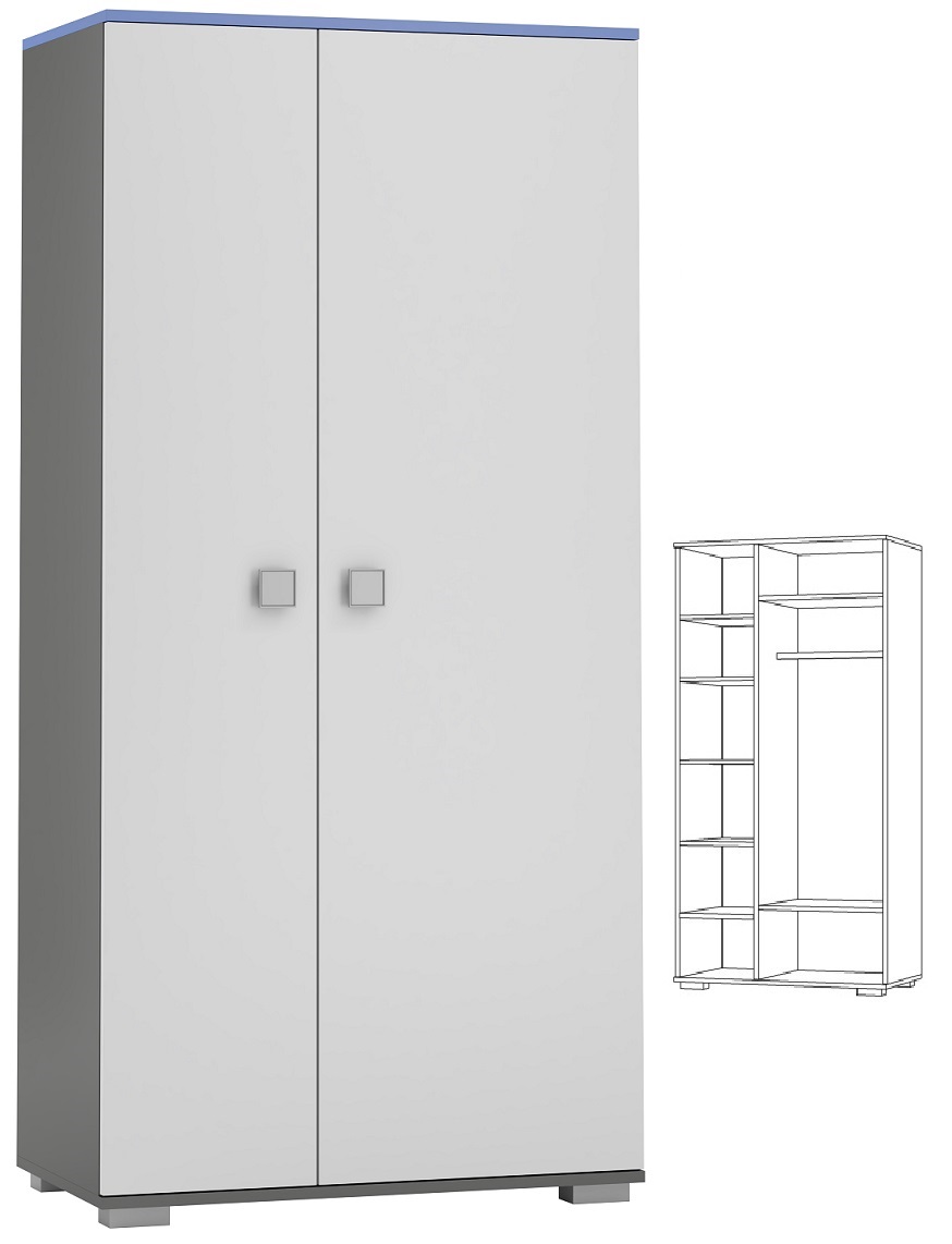 szafa garderoba dziecięca młodzieżowa bieliźniarka pólki drążek BLUE Y43