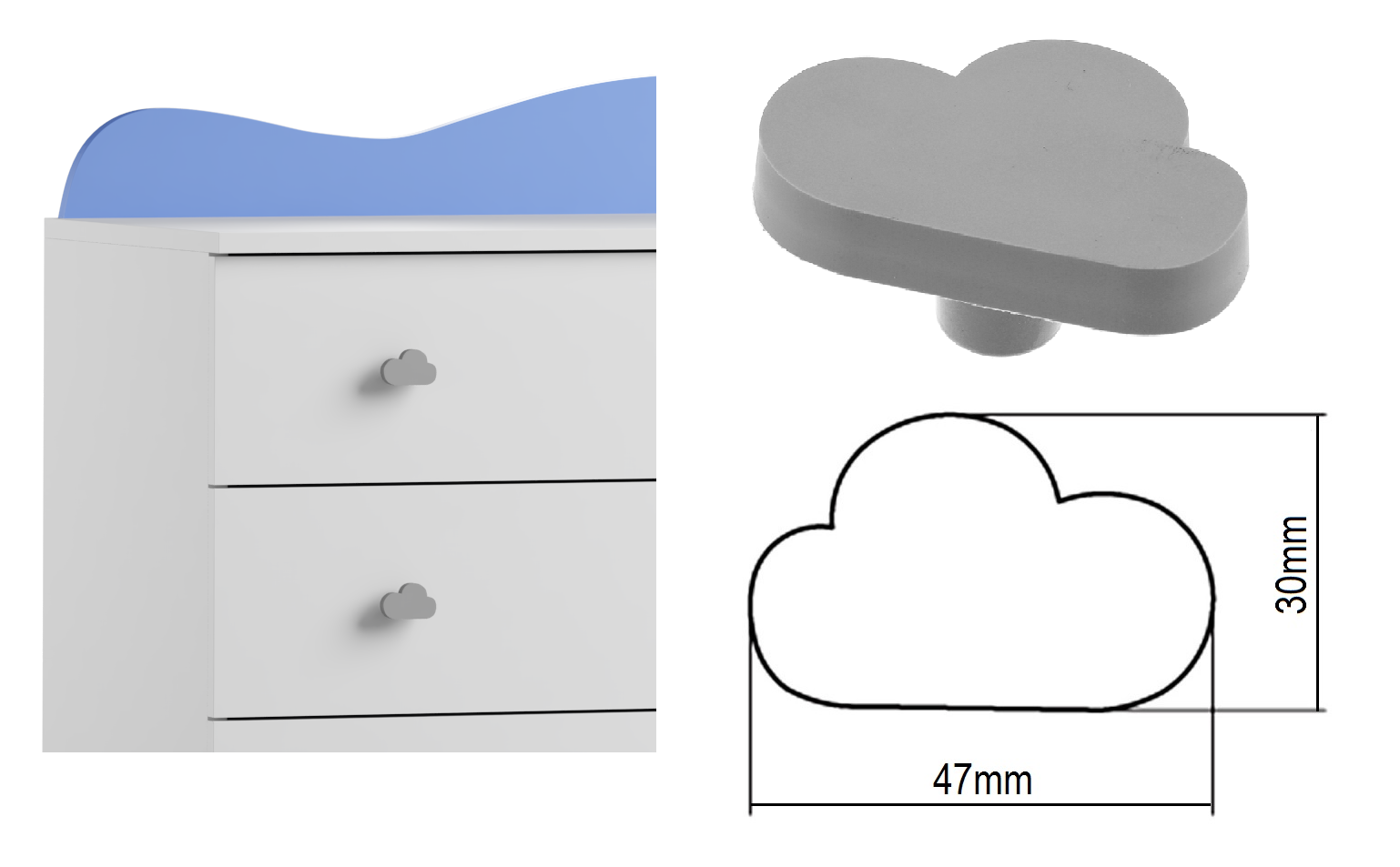 biurko dla dziecka CLOUDS NB10 do pokoju dziecięcego 100x50