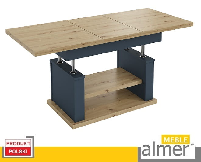 Ława Rozkładana Podnoszona Ławostół Stół L06 Dąb Artisan Grafit 130/210x80