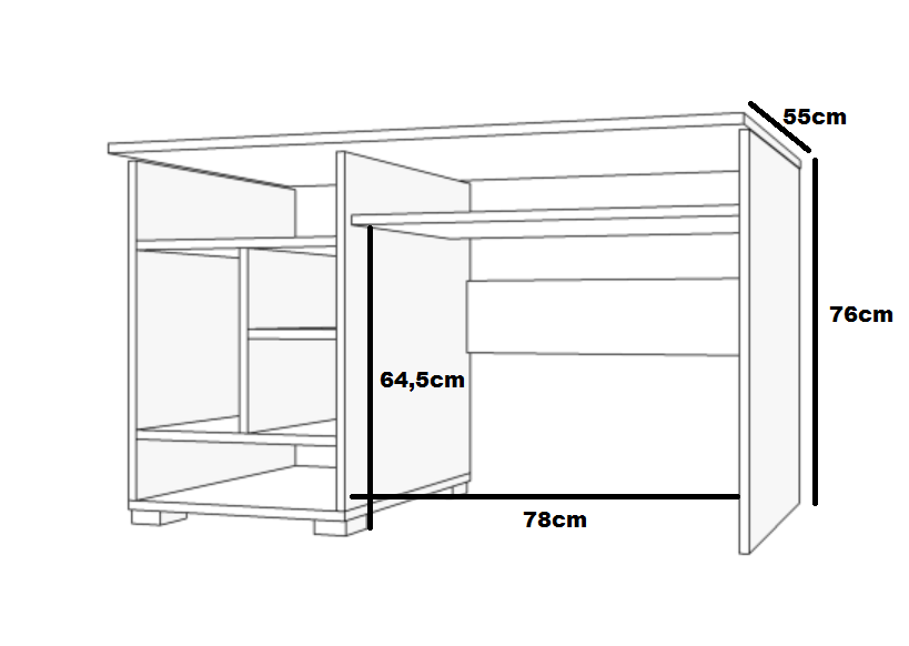 duże biurko dziecięce młodzieżowe szuflady z grafiką PARIS Y14 blat 130x55