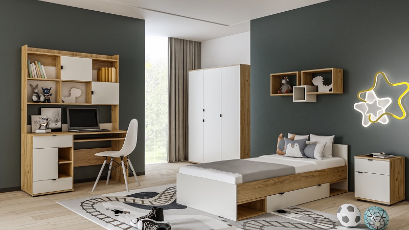 ARETTO YP3 półka wisząca ściena kaszmin dąb craft 115x53