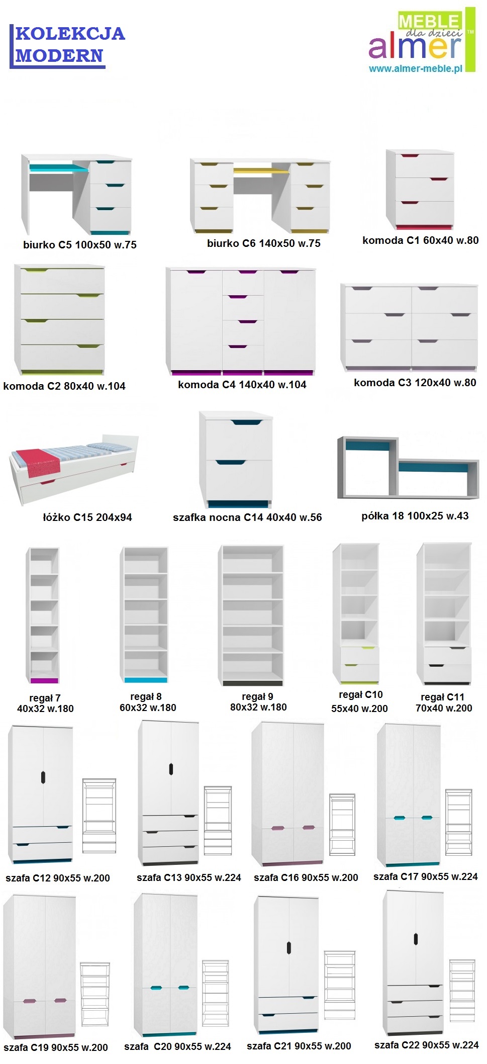 szafa MODERN C13 90x55 w.224